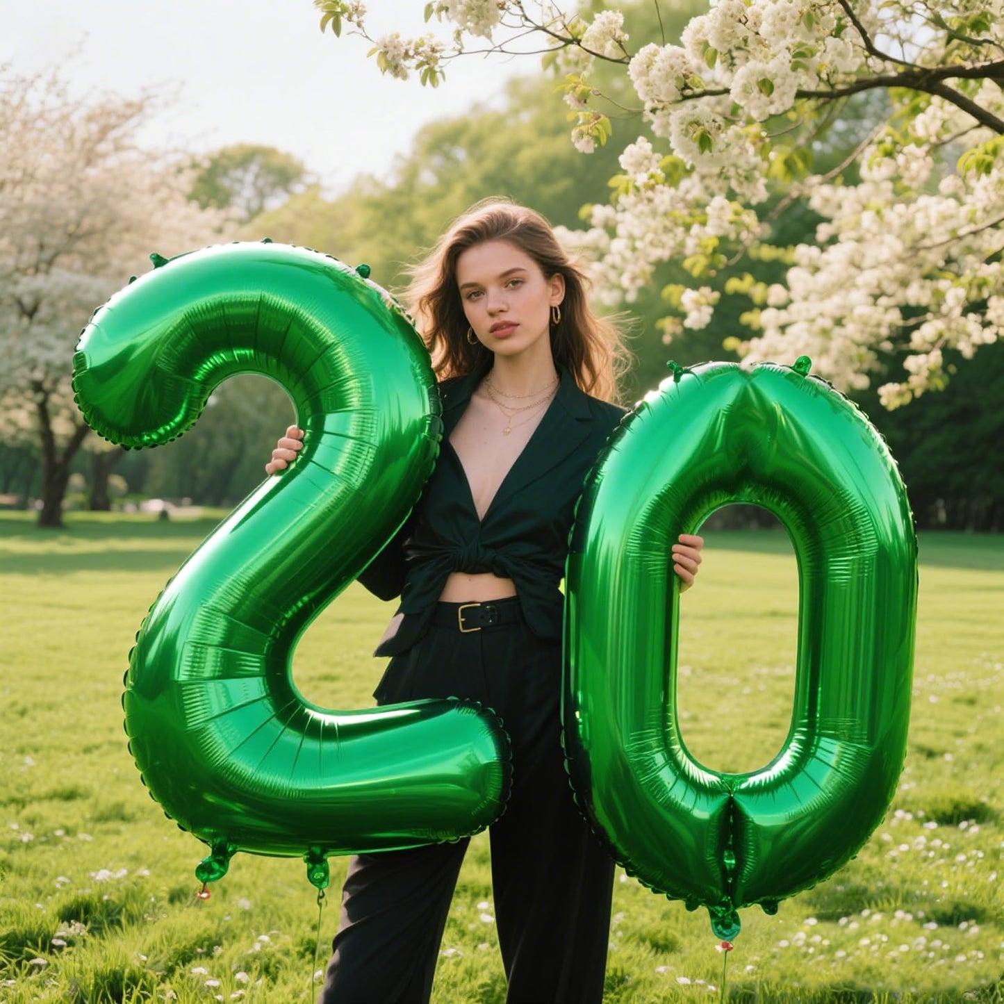 Kelfuoya 40-Inch Green Number 20 Balloon – Jumbo Mylar Foil Party Decor for Birthdays & Anniversaries