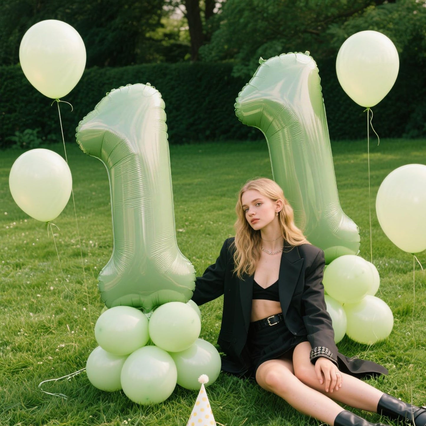 Kelfuoya 40 Inch Olive Green Number 1 Balloon – Jumbo Mylar Foil Helium Balloon for First Birthday, Weddings & Celebrations