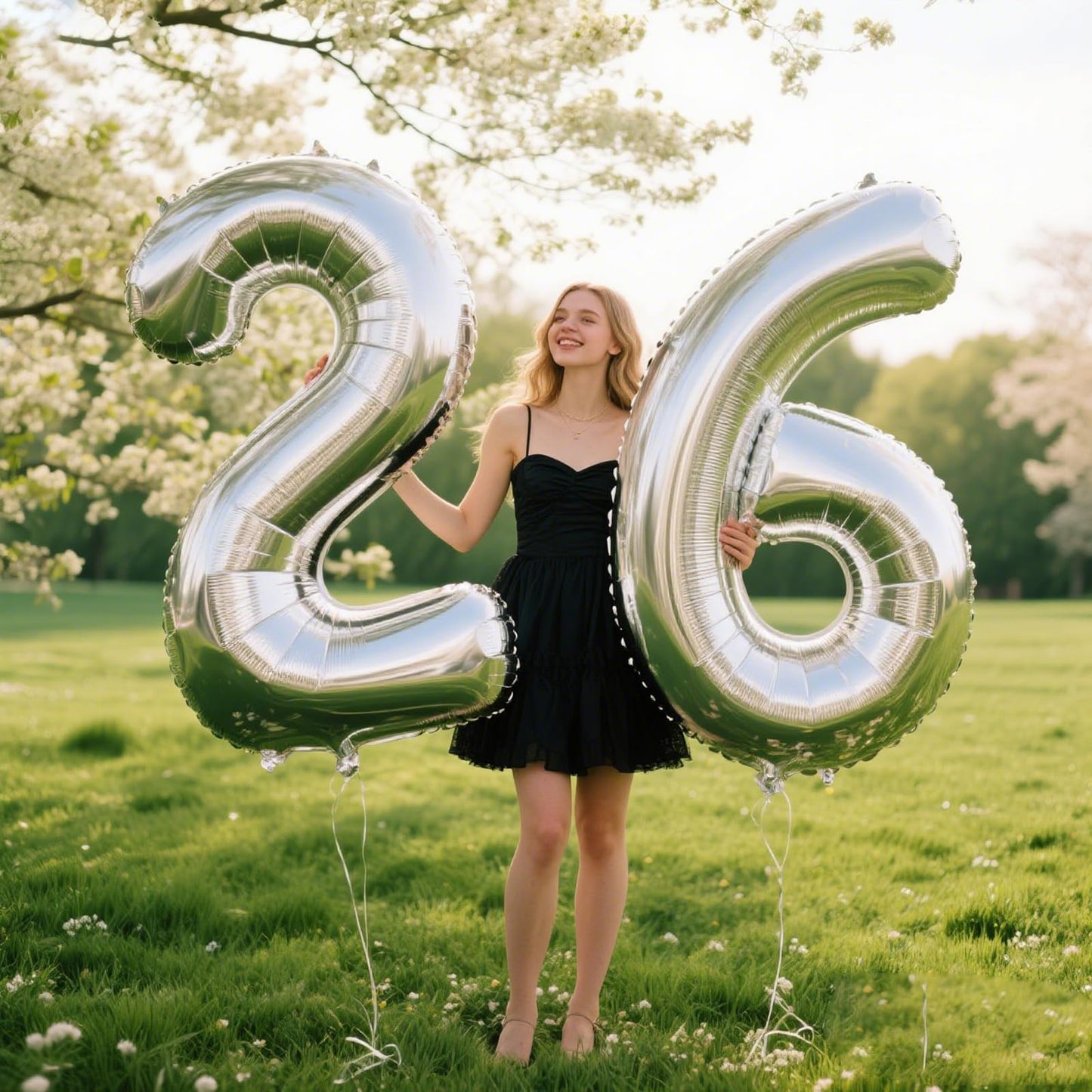 Kelfuoya 40-Inch Silver Number 6 Balloon — Giant 6 Foil Mylar Balloon for Birthday & Anniversary Decorations