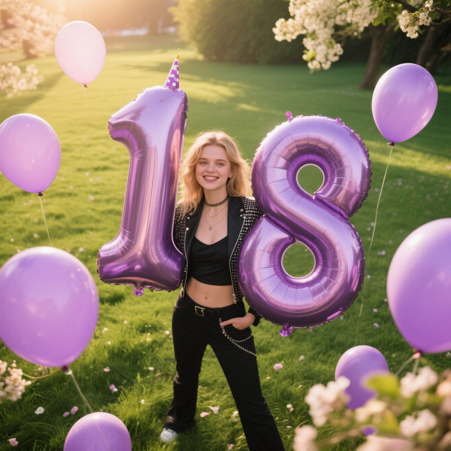 Kelfuoya 40-Inch Purple Number 18 Balloon | Jumbo Mylar Foil Birthday & Anniversary Decor