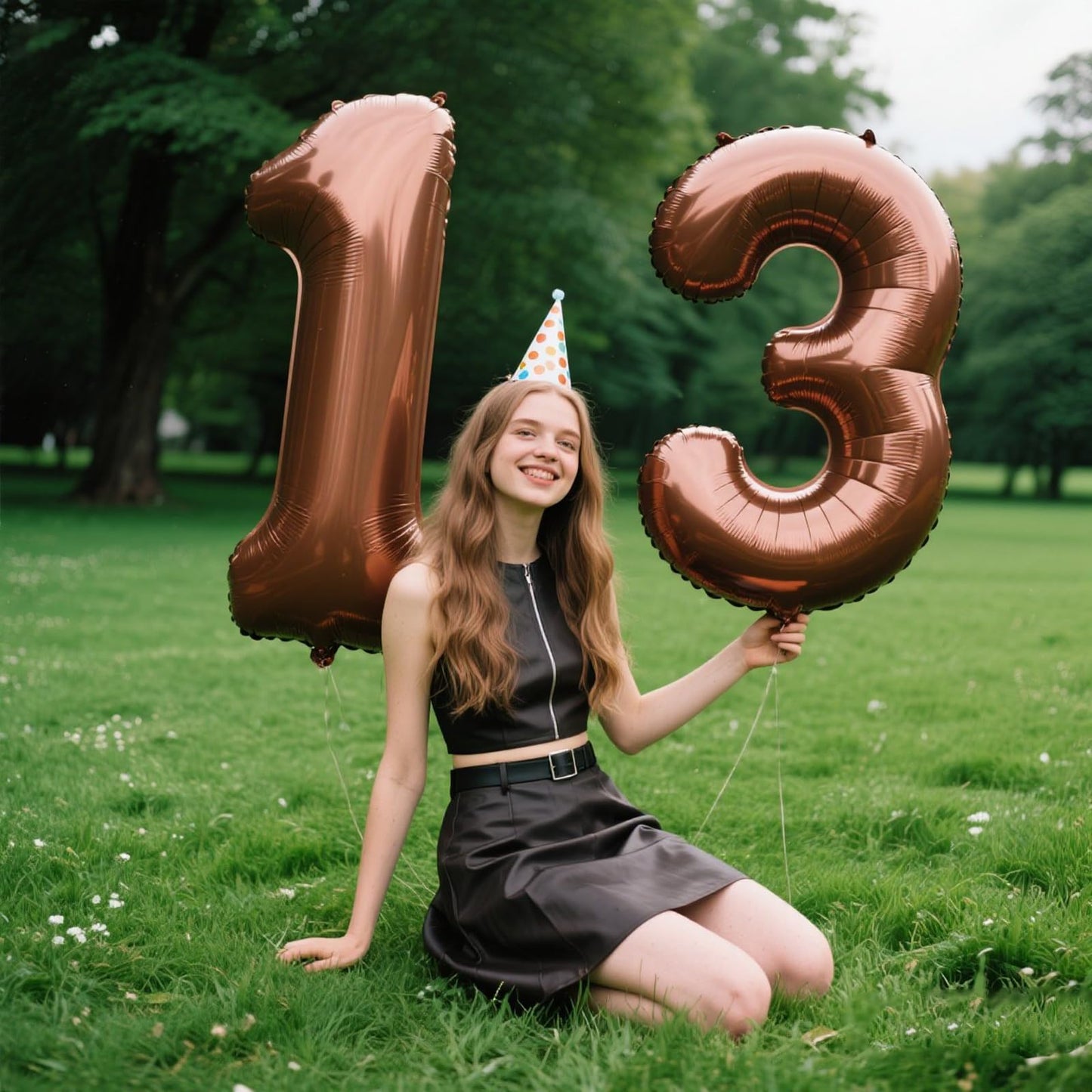 Kelfuoya 40 Inch Dark Brown Number 13 Balloon – Jumbo Foil Helium Decor for Birthday and Anniversary