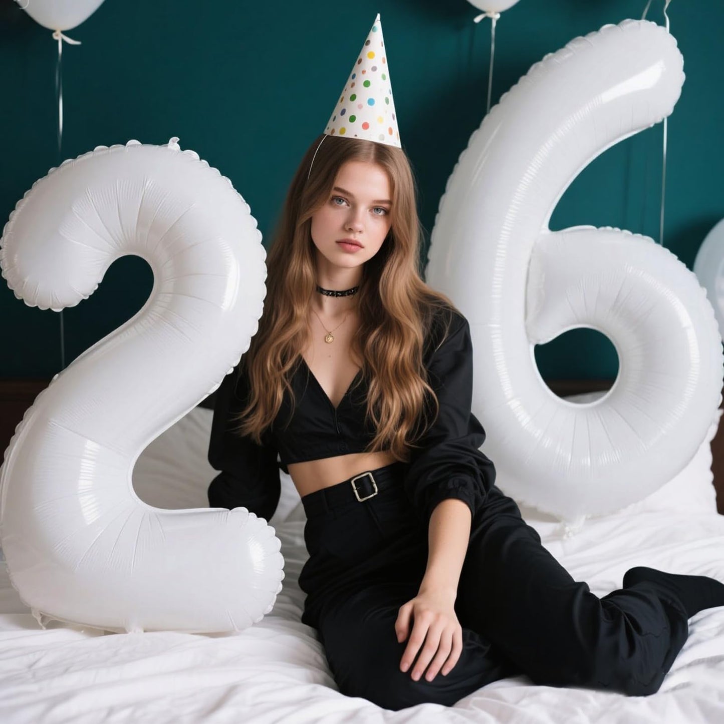Kelfuoya 40-Inch White Number 2 Foil Balloon – Large Party Decor for Birthdays & Anniversaries