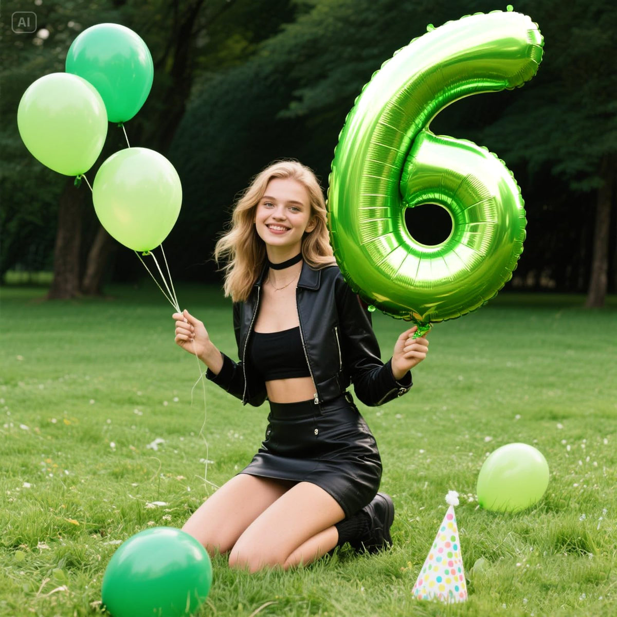 Kelfuoya 40-Inch Light Green Number 6 Foil Balloon – Jumbo Birthday & Anniversary Decor