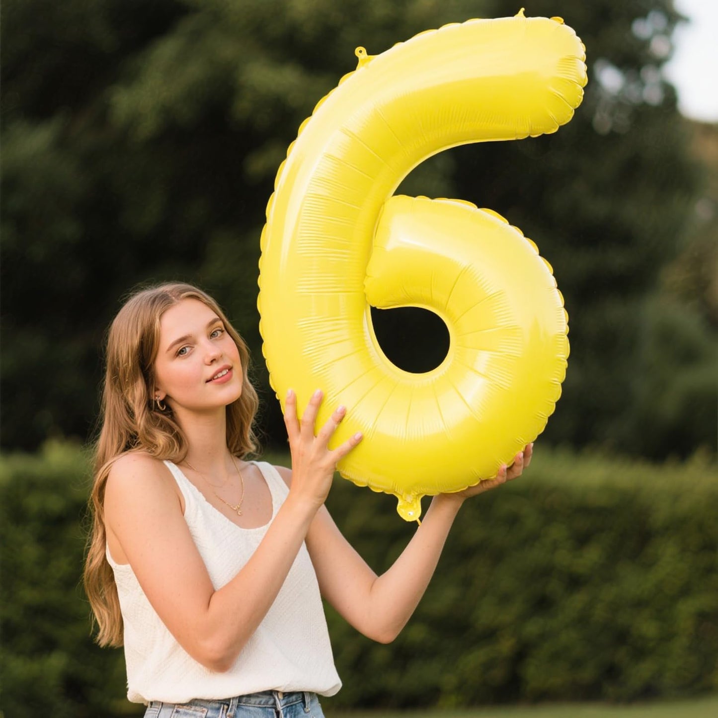Kelfuoya 40-Inch Macaron Yellow Number 6 Balloon – Large Foil Mylar Birthday & Anniversary Decor