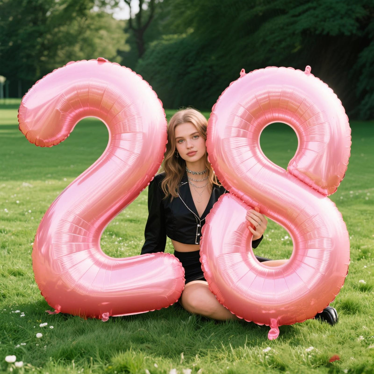 Kelfuoya 40-Inch Pearlescent Pink Foil Number 8 Balloon – 8th, 18th, 28th Birthday Party Decor