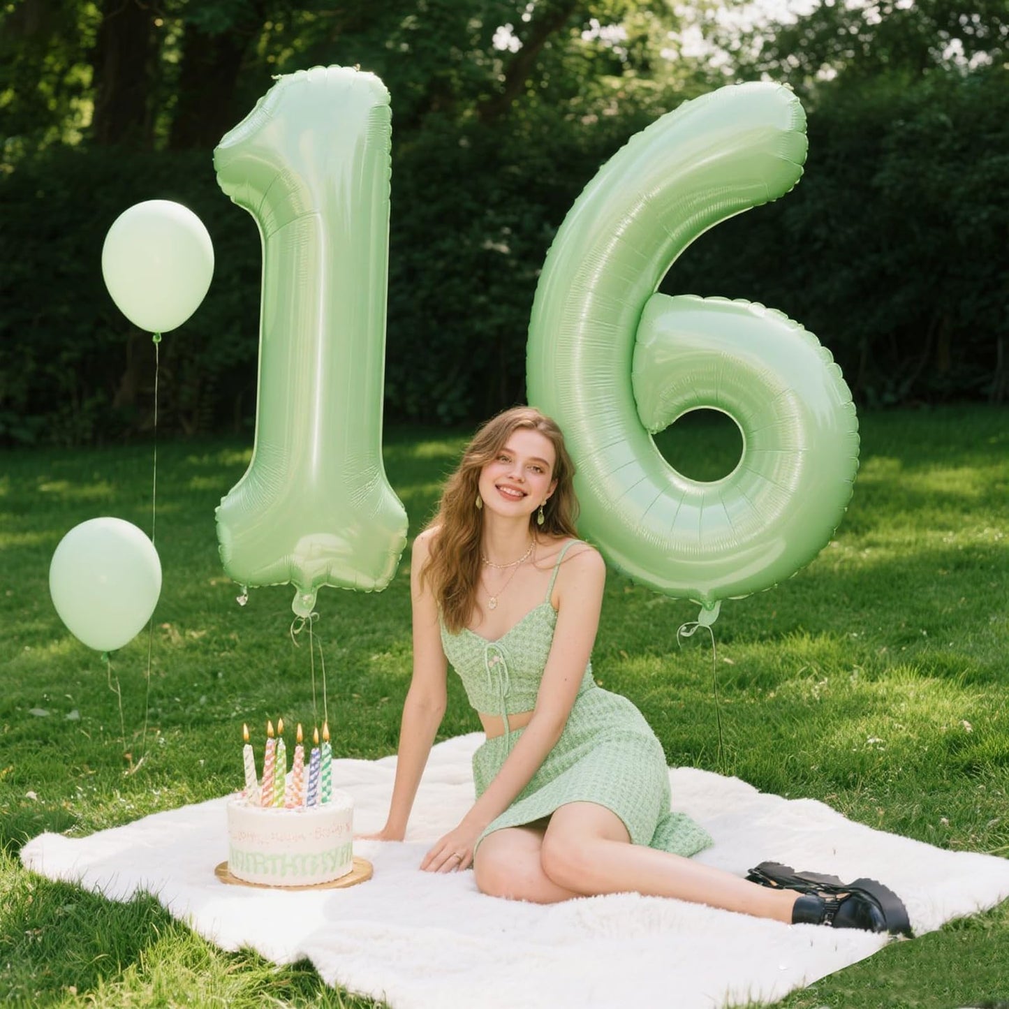 Kelfuoya 40 Inch Olive Green Number Balloon – 6 Foil Mylar Balloon for Birthdays & Anniversaries