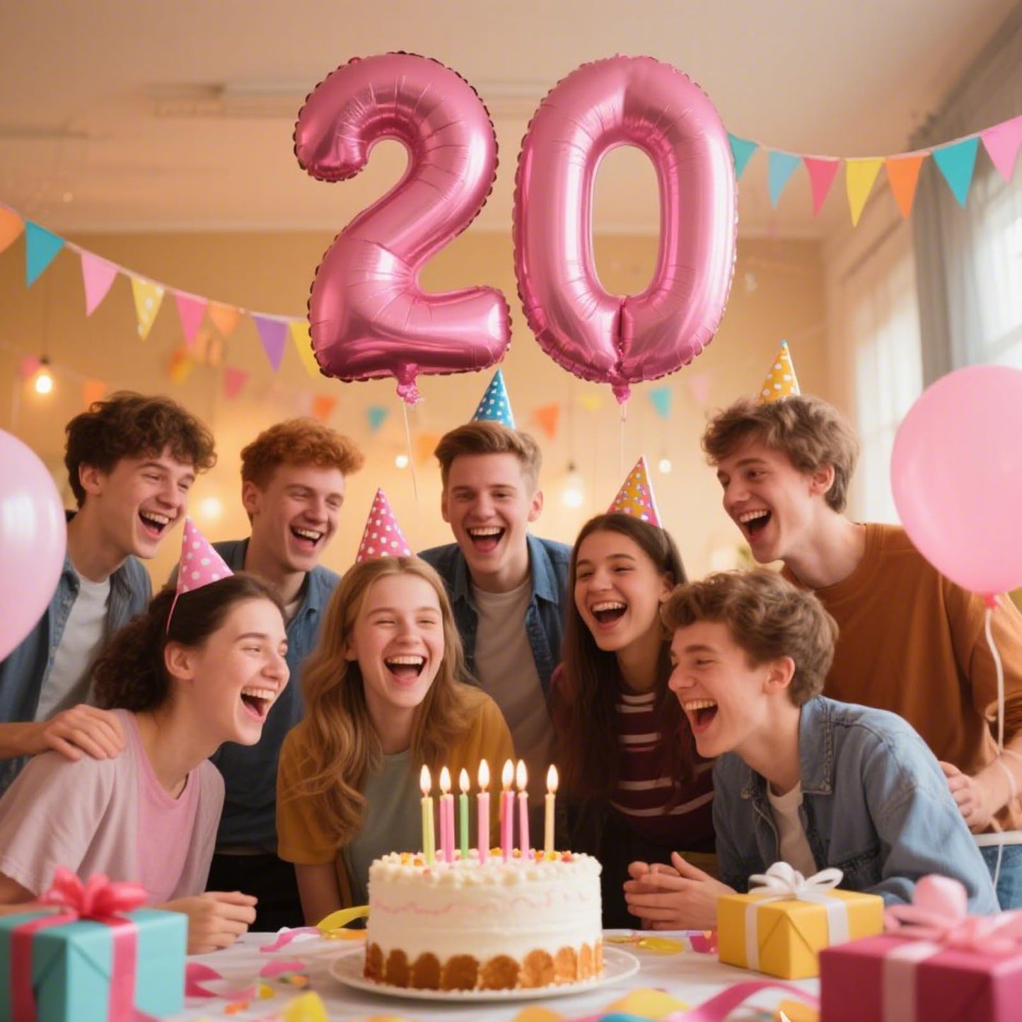 Kelfuoya 40-Inch Pink Number 20 Balloon – Jumbo Mylar Foil Balloon for Birthday & Anniversary