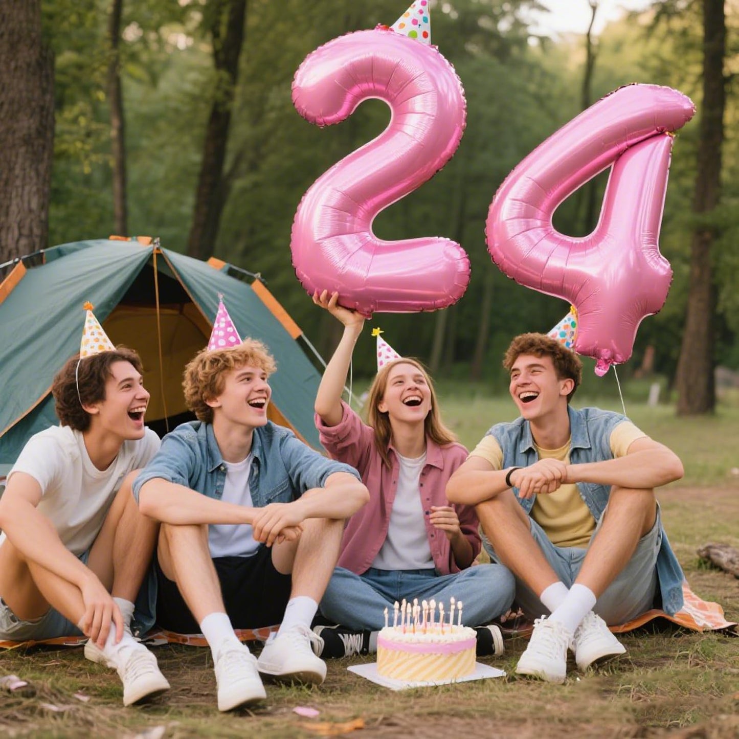 Kelfuoya Pink Number 4 Balloon — 40 Inch Giant Foil Mylar Balloon for Birthday Parties