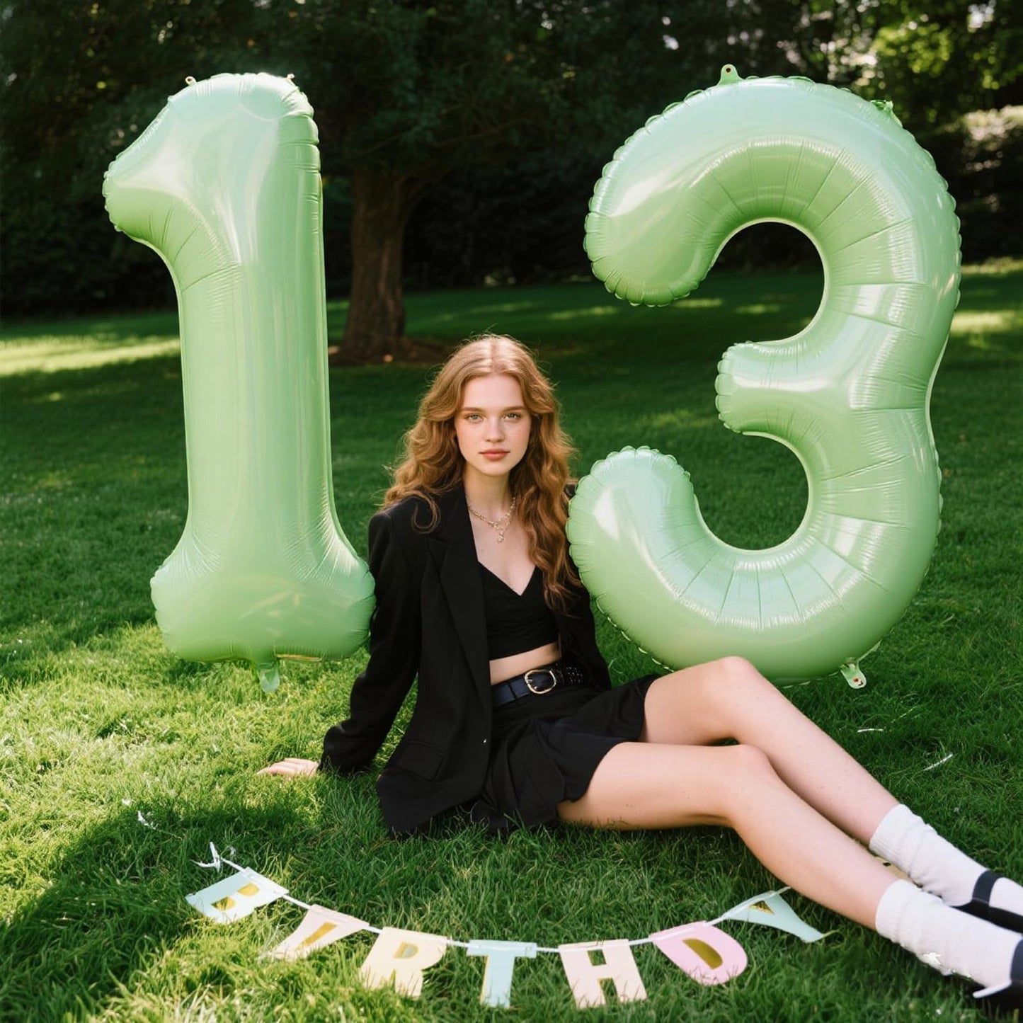 Kelfuoya 40-Inch Olive Green Number 3 Balloon | Giant Foil Mylar Party Decor for Birthdays & Anniversaries