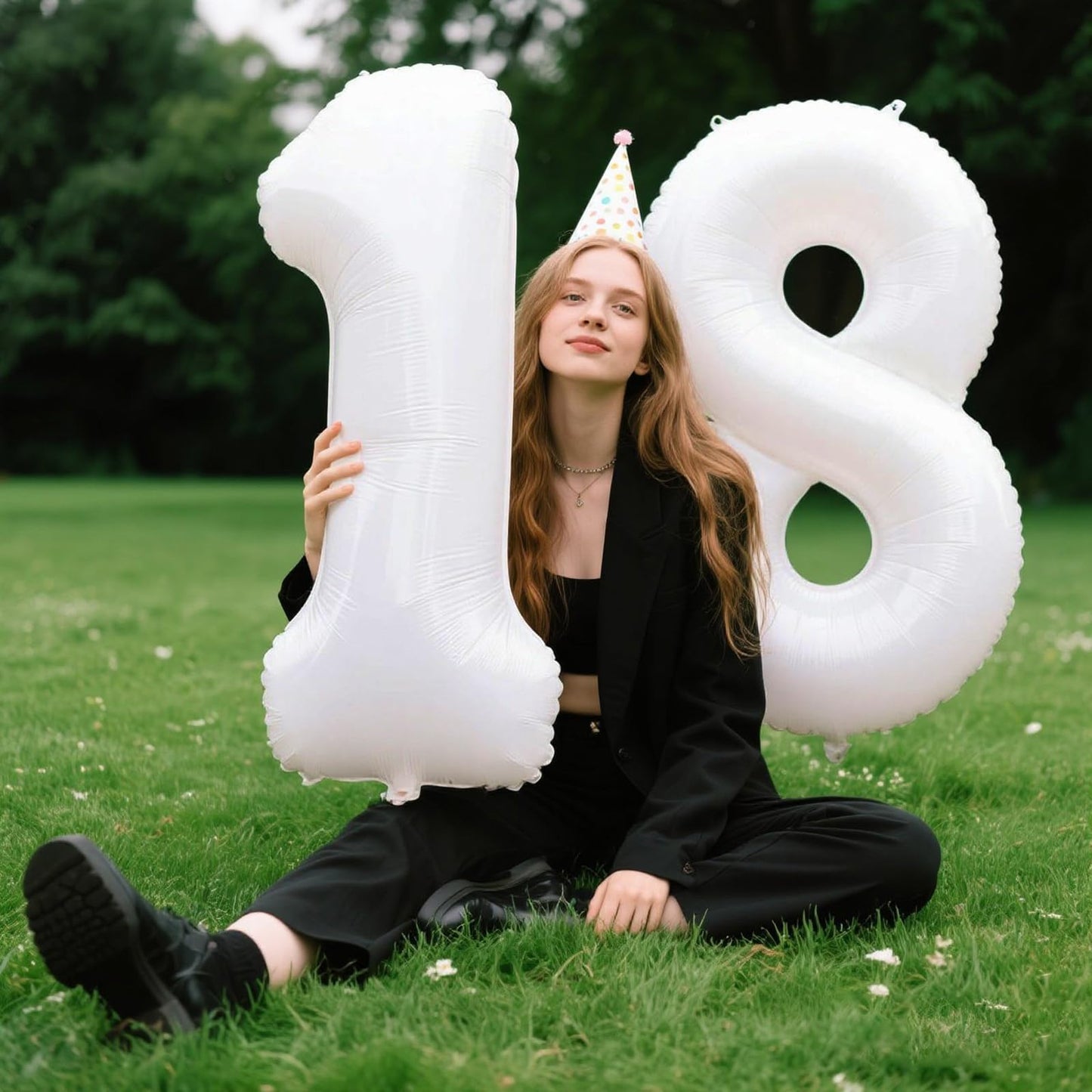 Kelfuoya 40 Inch White Number 8 Balloon Jumbo Foil Party Decoration for Birthday and Anniversary