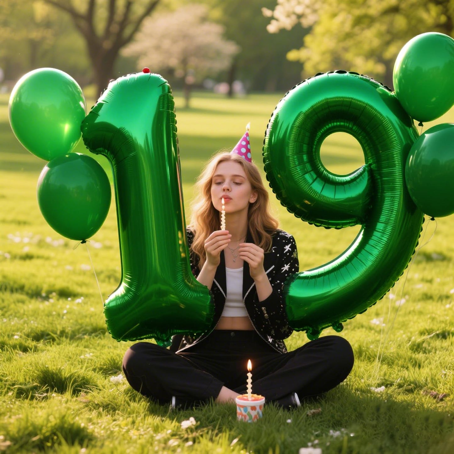 Kelfuoya 40 Inch Green Number 9 Foil Balloon – Giant 9 Balloon for Birthdays & Anniversaries