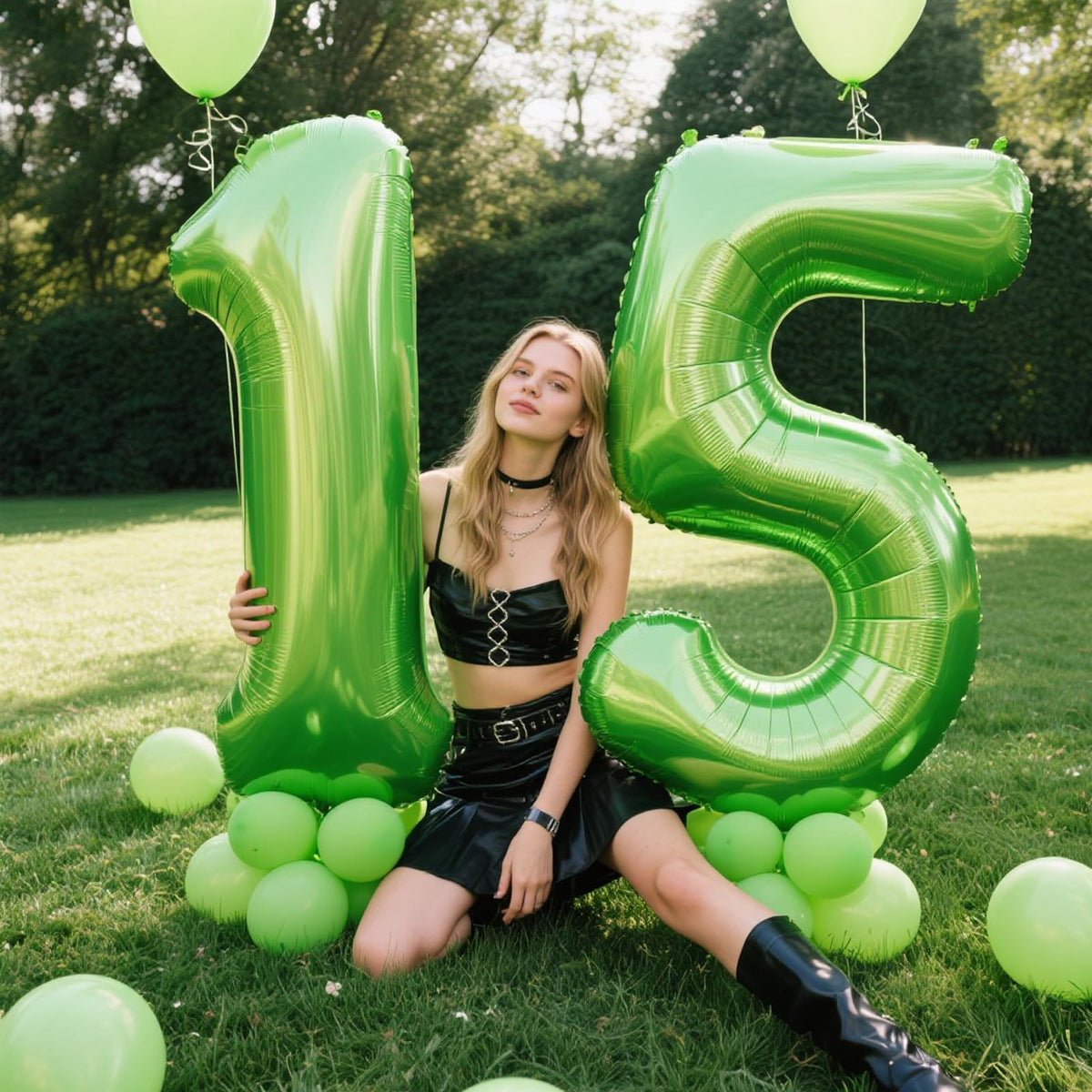 Kelfuoya 40 Inch Light Green Number 5 Balloon – Jumbo Mylar Foil Balloon for Birthdays and Party Decor