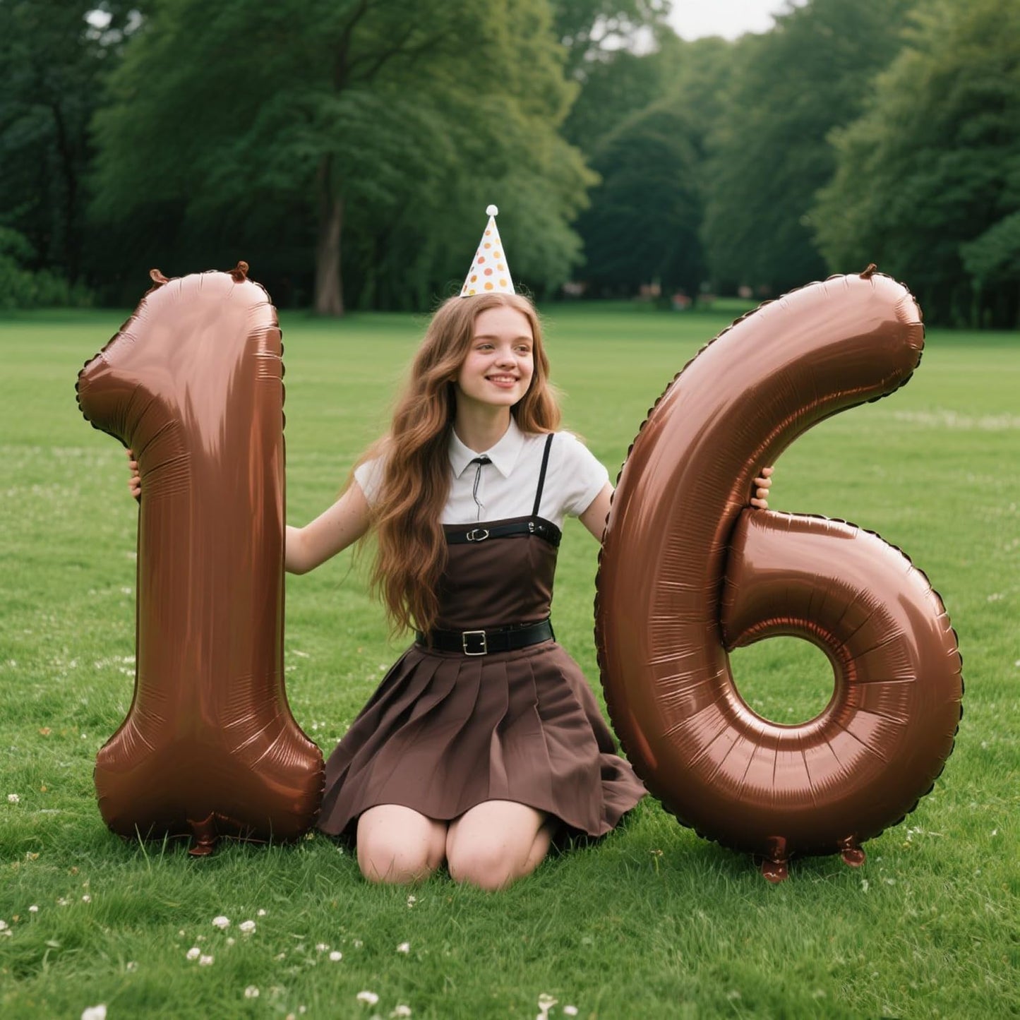 Kelfuoya 40 Inch Dark Brown Number 6 Foil Mylar Balloon – Large 6 Balloon for Birthdays, Anniversaries & Event Decor