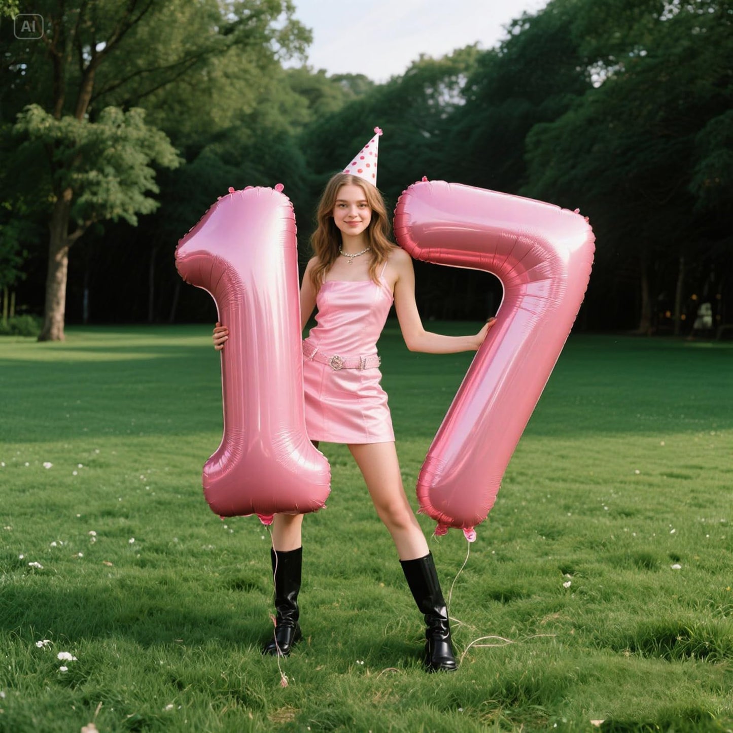 Kelfuoya 40-Inch Pearlescent Pink Number 17 Balloon – Giant 17th Birthday & Anniversary Foil Decor
