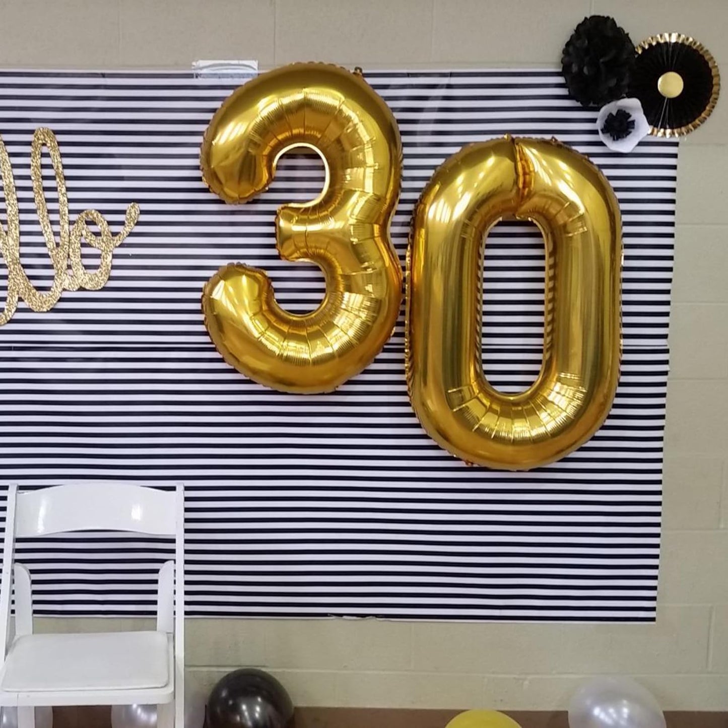 Kelfuoya 40 Inch Gold Number 30 Balloon - Jumbo Mylar Foil Balloon for 30th Birthday, Wedding & Anniversary Parties