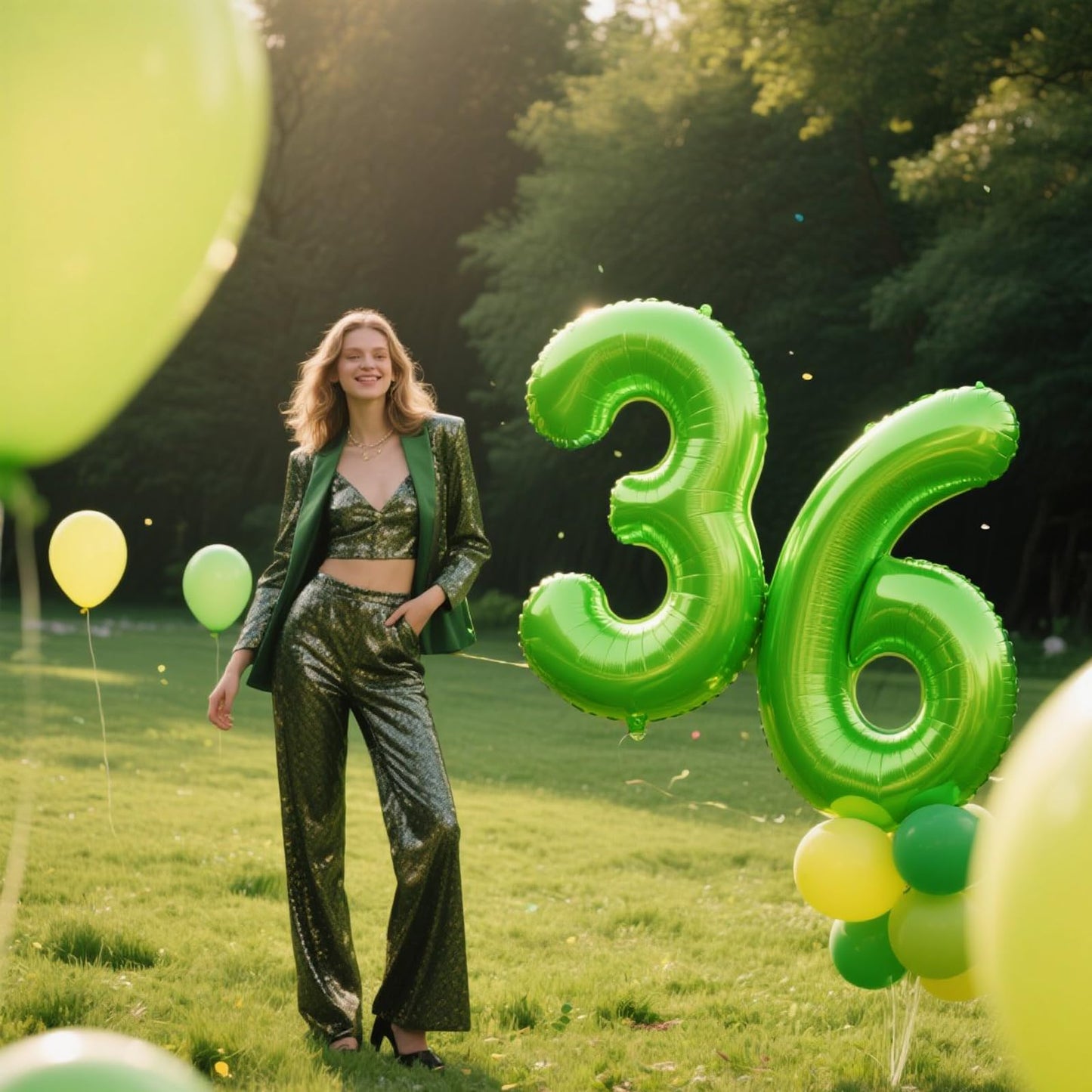 Kelfuoya 40 Inch Light Green Number 3 Balloon – Jumbo Foil Mylar Balloon for Birthday, Anniversary & Events