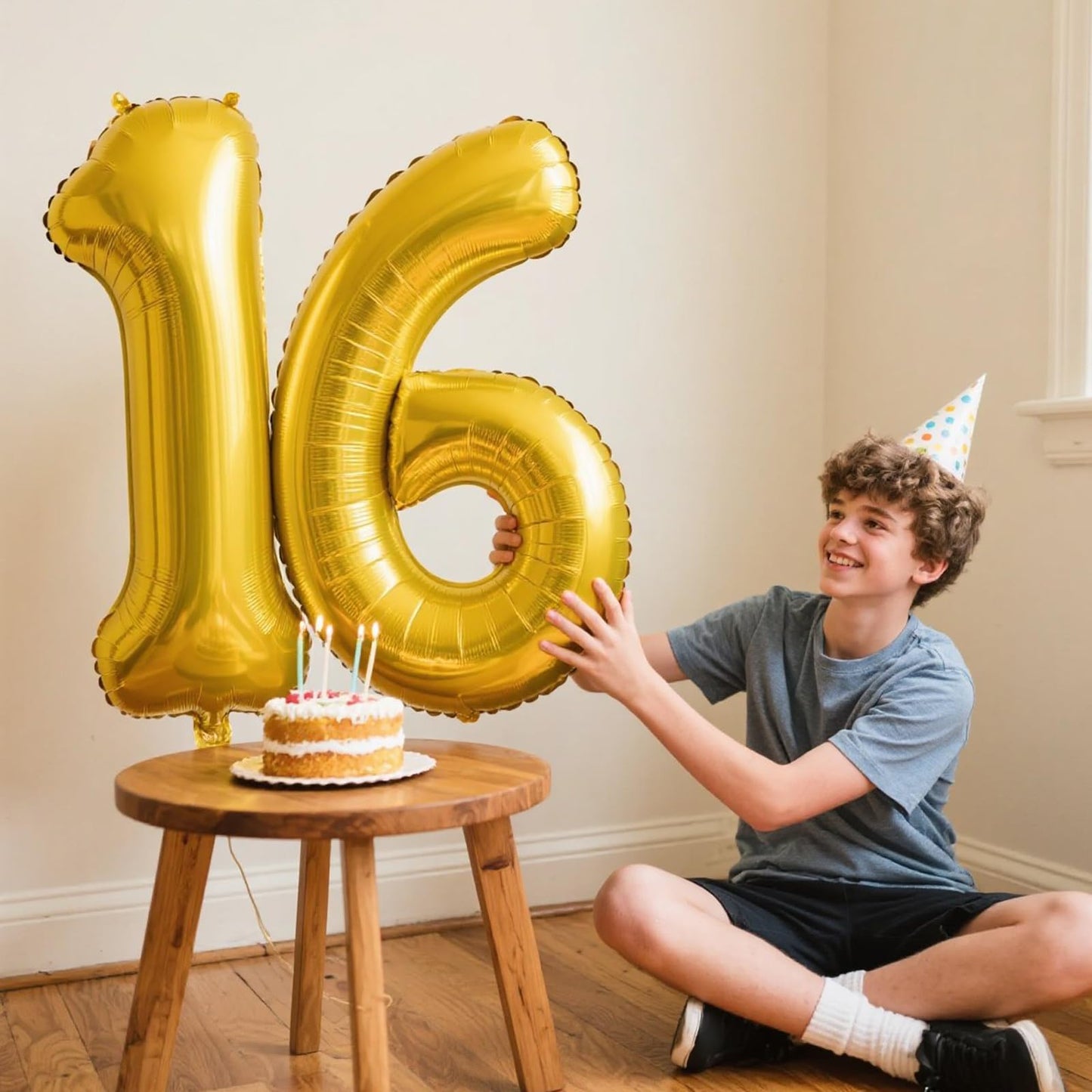 Kelfuoya Gold 40-Inch Number 6 Balloon – Jumbo Foil Mylar for Birthdays & Anniversaries