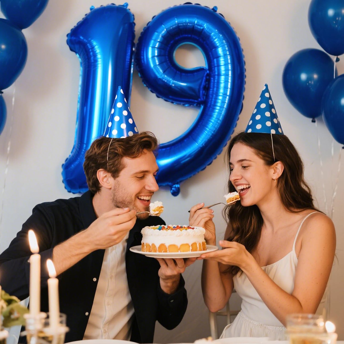 Kelfuoya 40-Inch Navy Blue Number 19 Balloon – Jumbo Mylar Foil Balloon for Birthday & Anniversary Celebrations