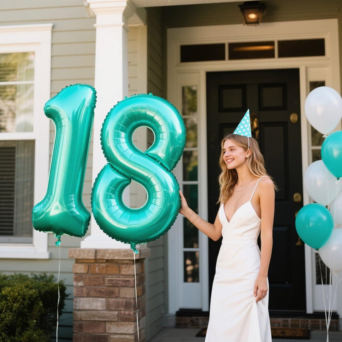 Kelfuoya 40 Inch Teal Number 8 Balloon – Giant Foil Birthday & Anniversary Decor
