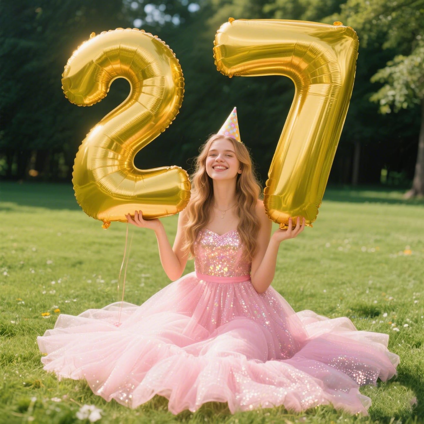Kelfuoya 40-Inch Gold Number 27 Balloon – Jumbo Mylar Foil Balloon for Birthdays & Anniversaries