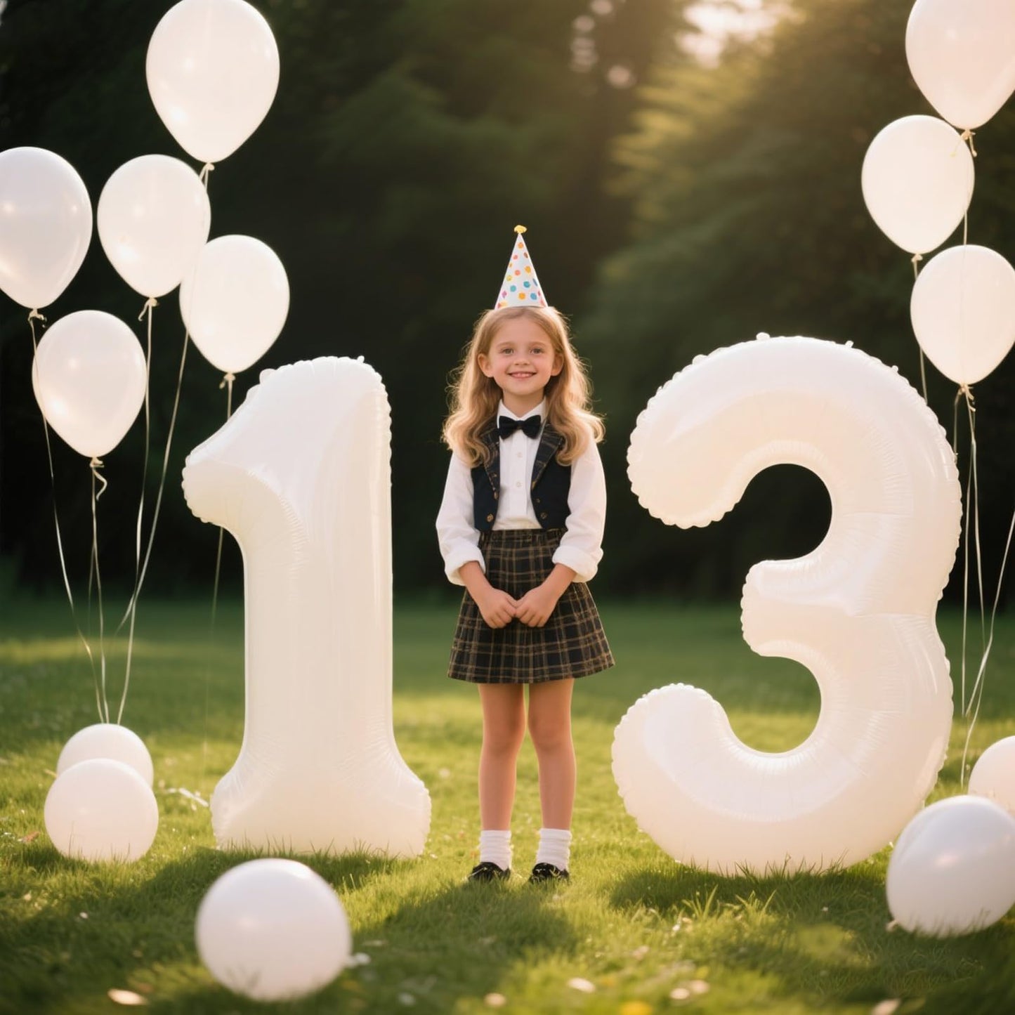 Kelfuoya 40-Inch White Number 13 Balloon — Jumbo Mylar Foil Digital Balloon for Birthdays & Anniversaries
