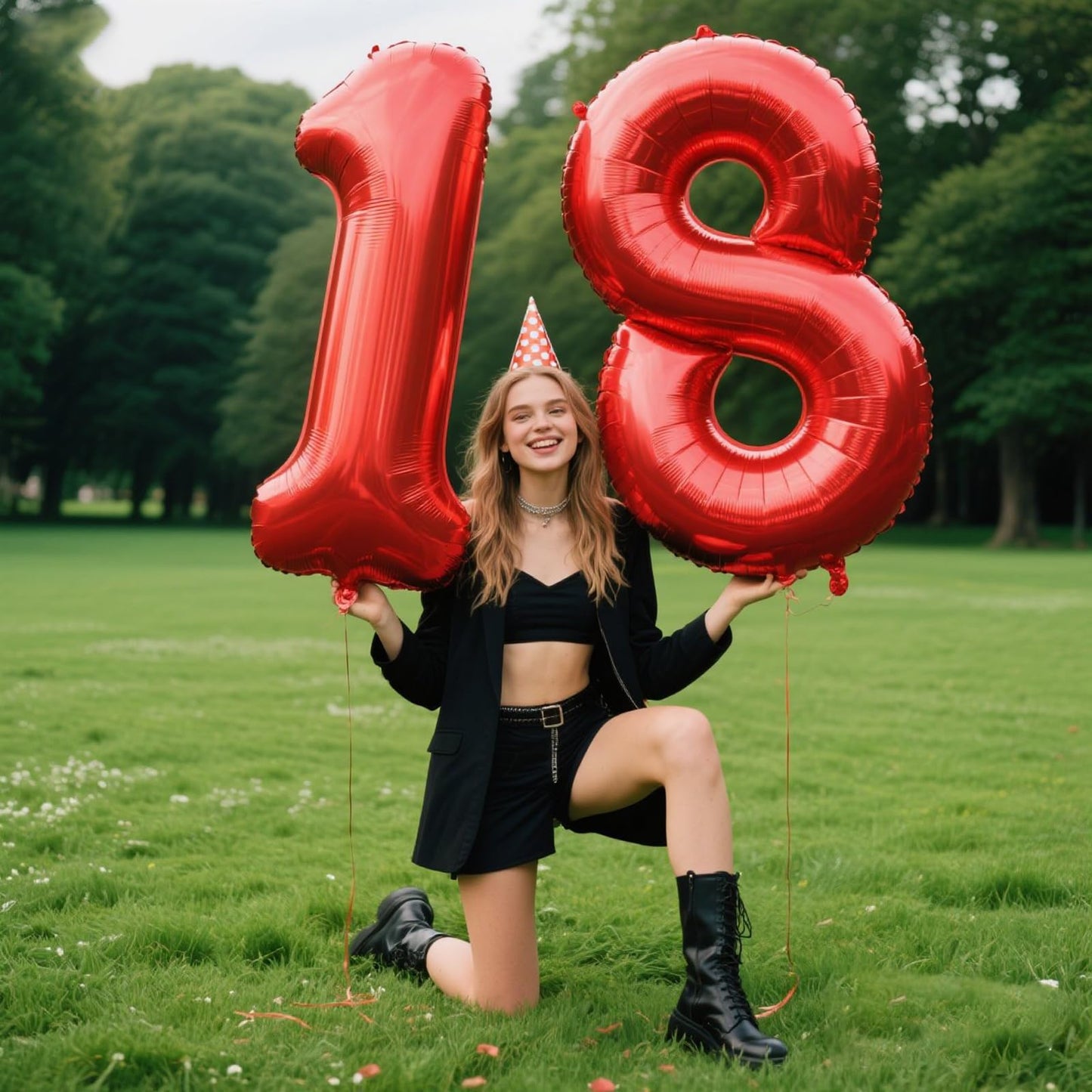 Kelfuoya 40-Inch Red Number 18 Balloon - Jumbo Mylar Foil Birthday & Anniversary Decor