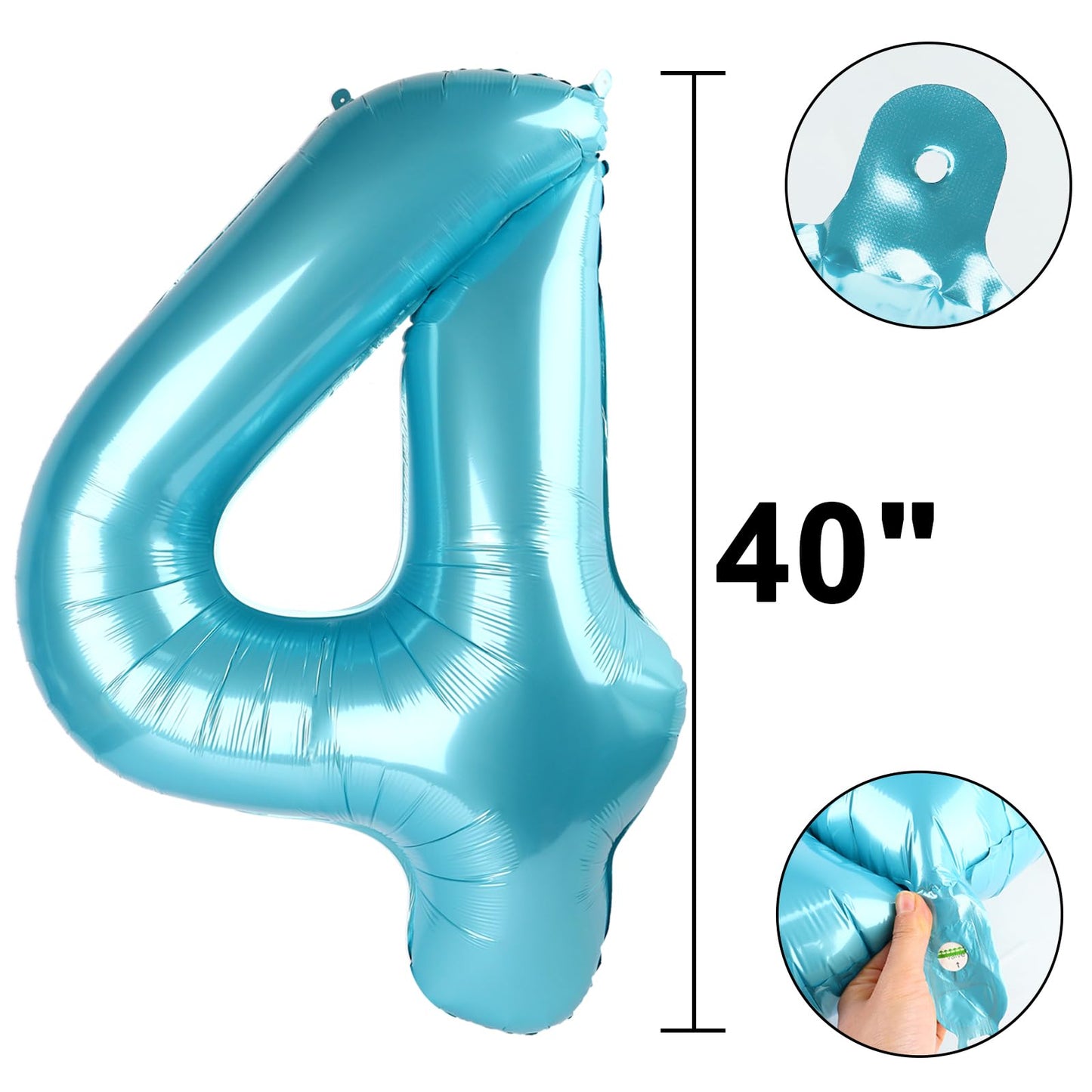 Kelfuoya 40-Inch Light Blue Number 14 Balloon – Jumbo Mylar Foil for Parties