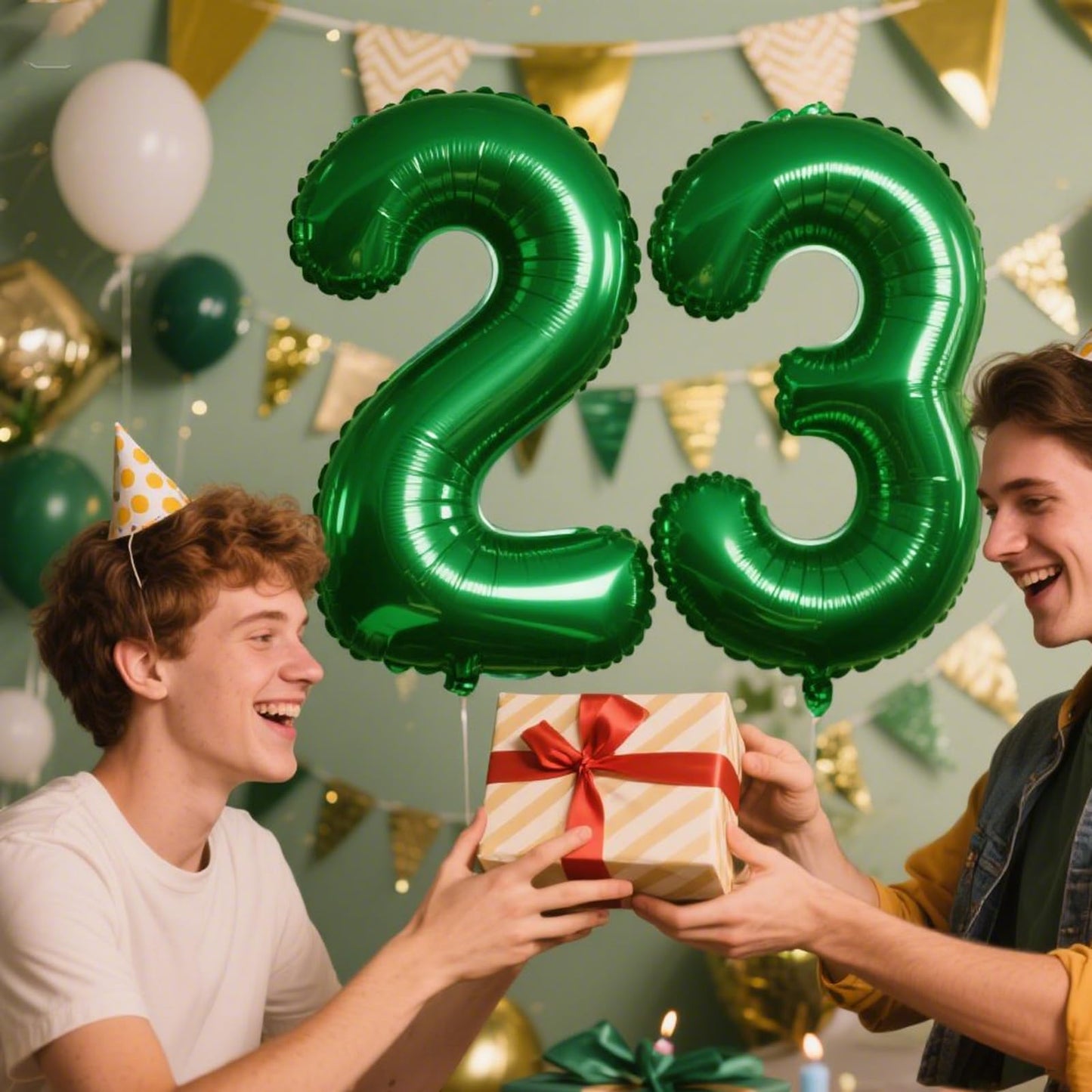 Kelfuoya 40-Inch Green Number 23 Balloon — Jumbo Mylar Foil Party Decor