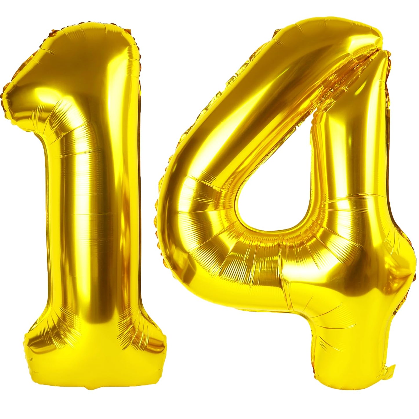 Kelfuoya 40 Inch Gold Number 14 Balloon – Jumbo Mylar Foil Balloon for 14th Birthday, Wedding or Anniversary Decor