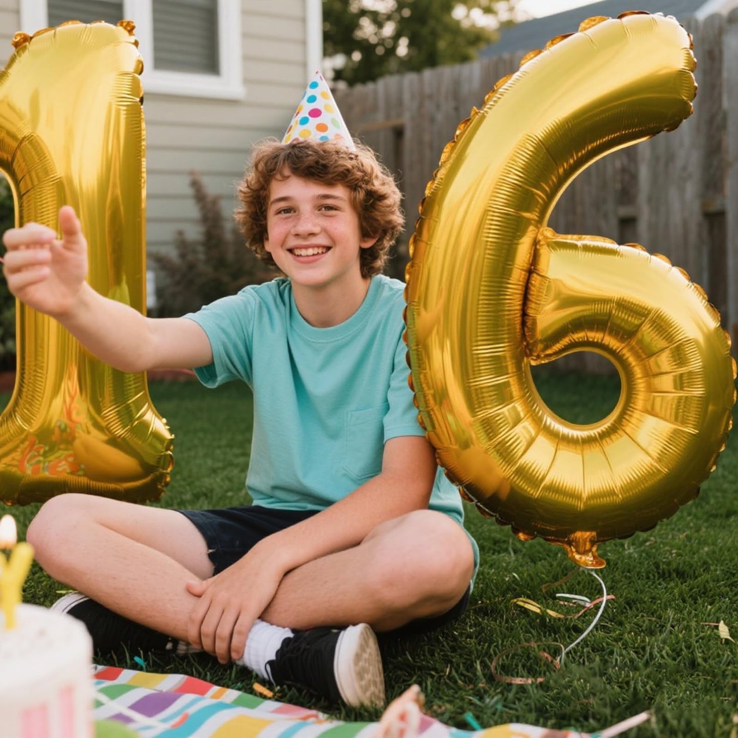Kelfuoya 40-Inch Gold Number 16 Balloon – Jumbo Mylar Foil Birthday & Anniversary Balloon