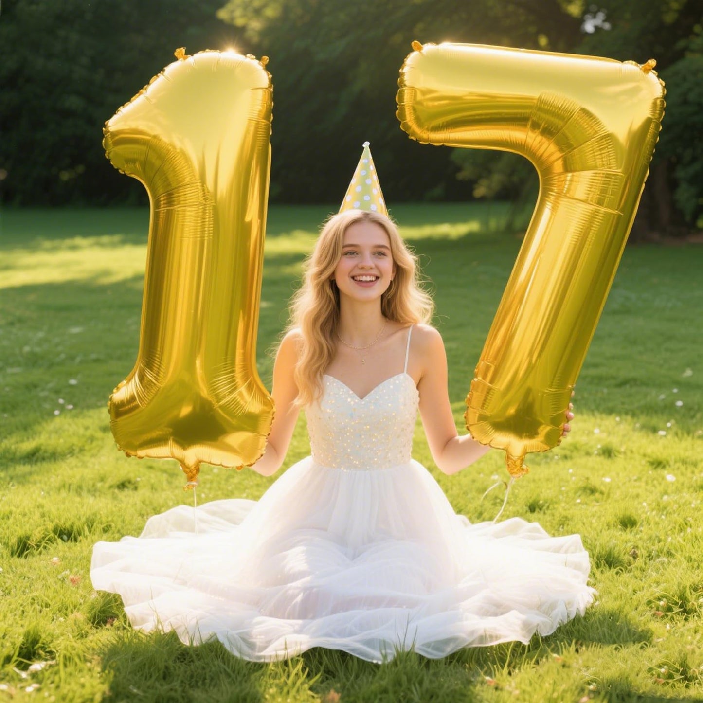 Kelfuoya 40-Inch Gold Number 17 Balloon – Jumbo Mylar Foil Balloon for Birthday & Anniversary