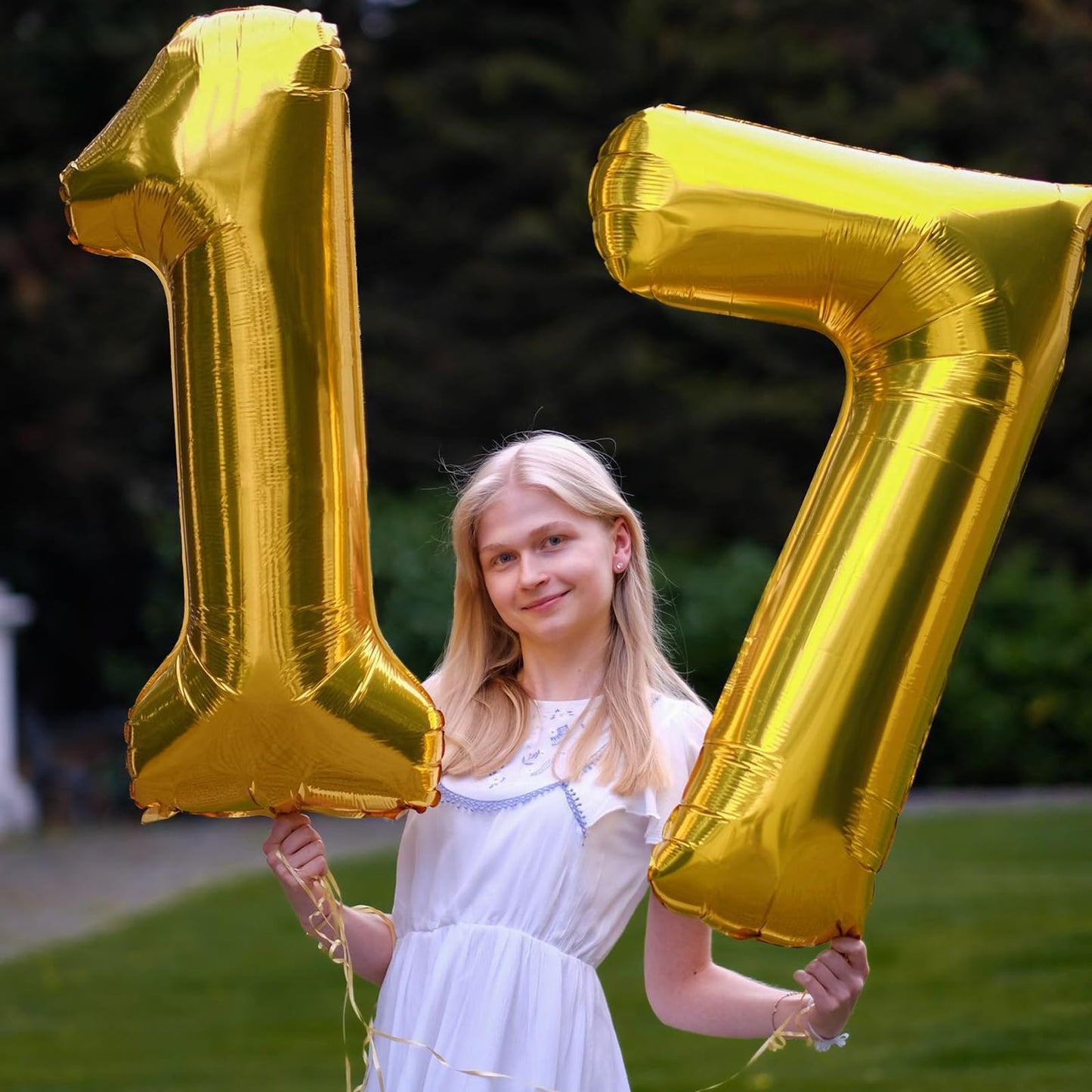 Kelfuoya 40-Inch Gold Number 17 Balloon – Jumbo Mylar Foil Balloon for Birthday & Anniversary