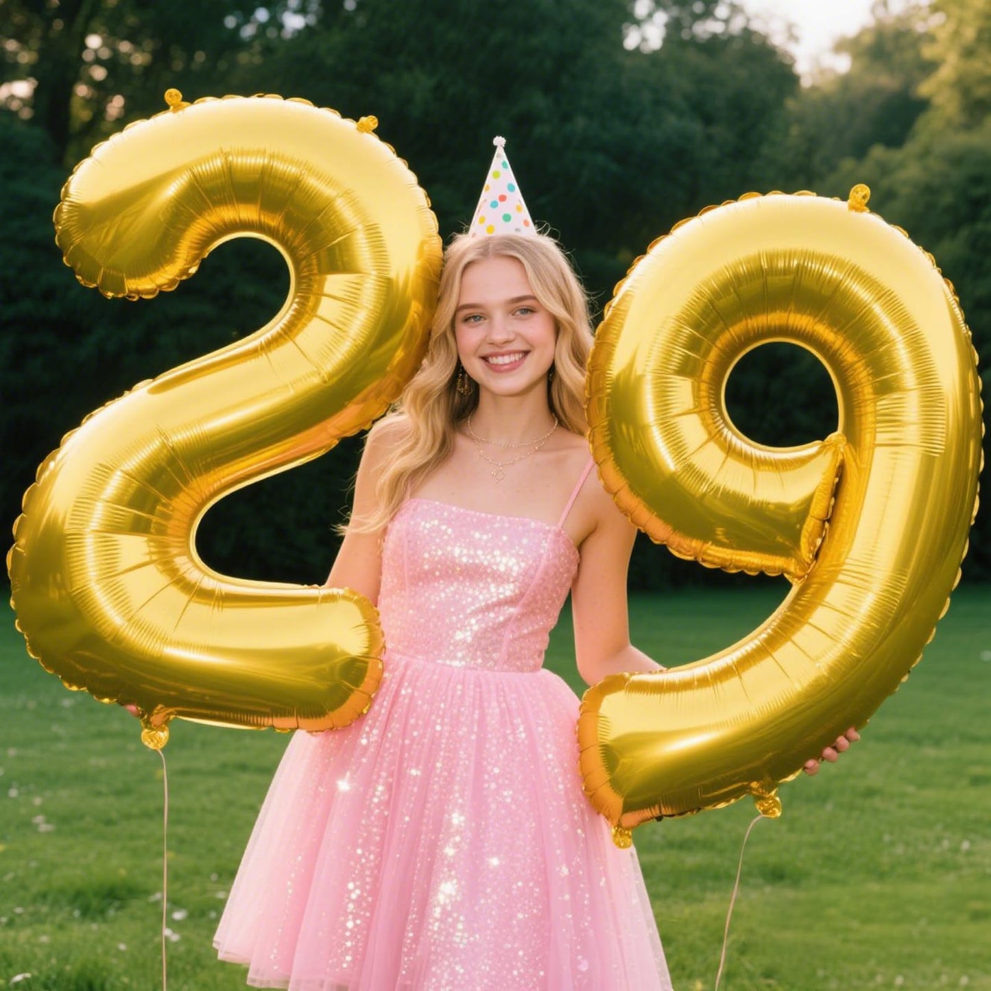 Kelfuoya 40 Inch Gold Number 29 Balloon – Jumbo Mylar Foil Balloon for 29th Birthday & Anniversary