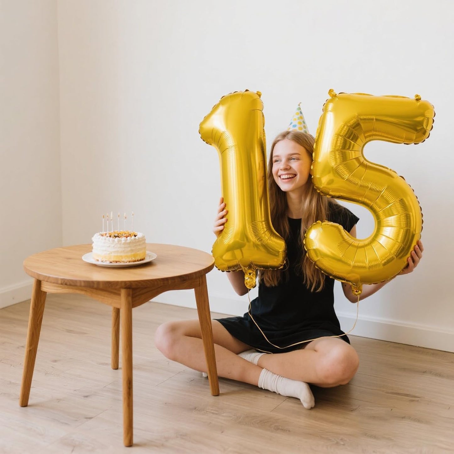 Kelfuoya 40 Inch Gold Number 5 Balloon – Jumbo Mylar Foil Helium Balloon for Celebrations
