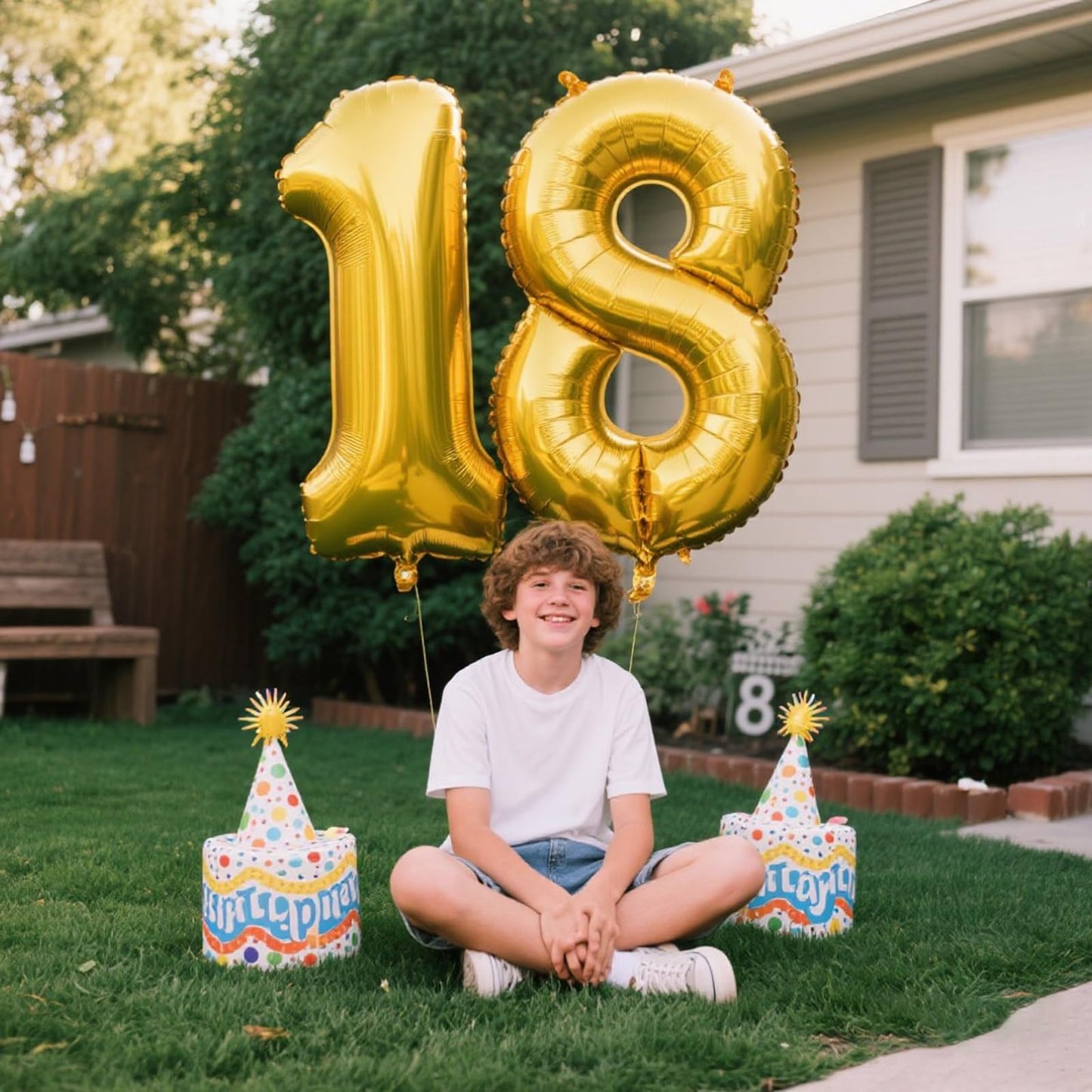 Kelfuoya 40-Inch Giant Gold Foil Number 8 Balloon – 8th, 18th, 28th Birthday & Anniversary Decor