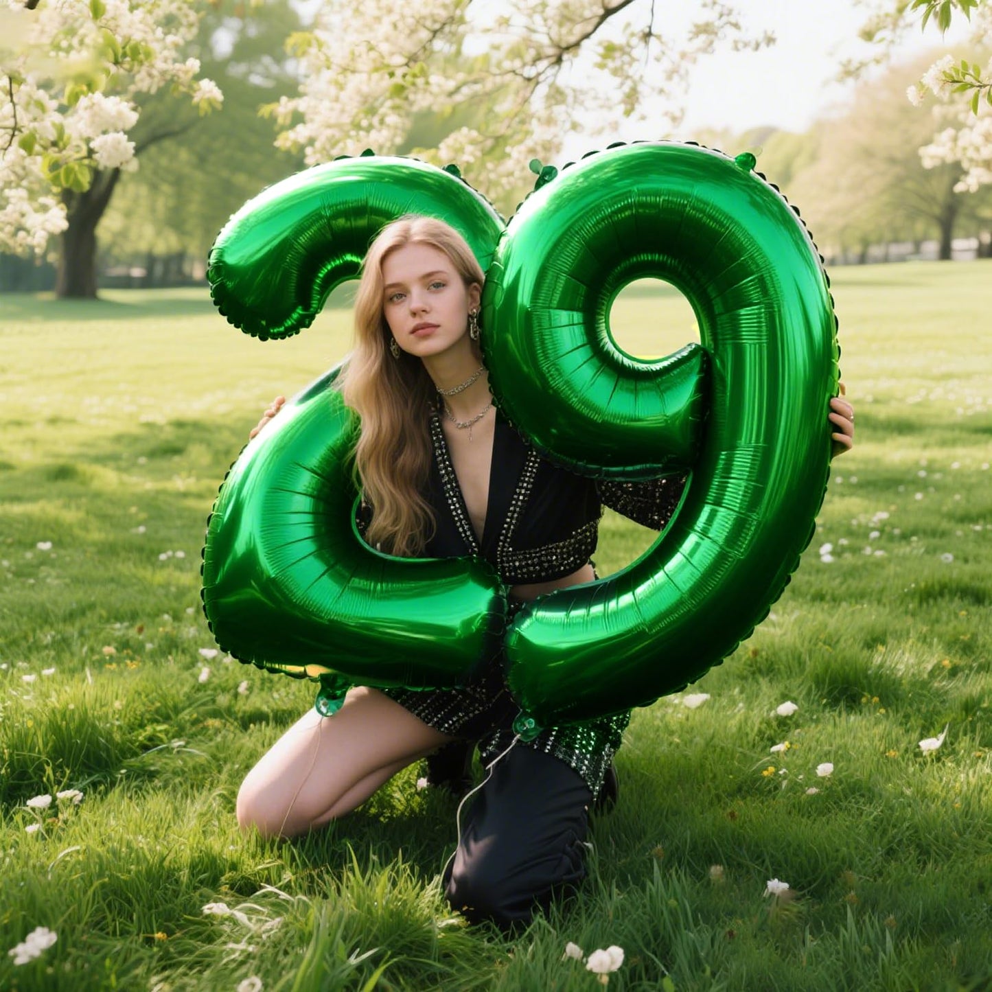 Kelfuoya 40 Inch Green Number 9 Foil Balloon – Giant 9 Balloon for Birthdays & Anniversaries