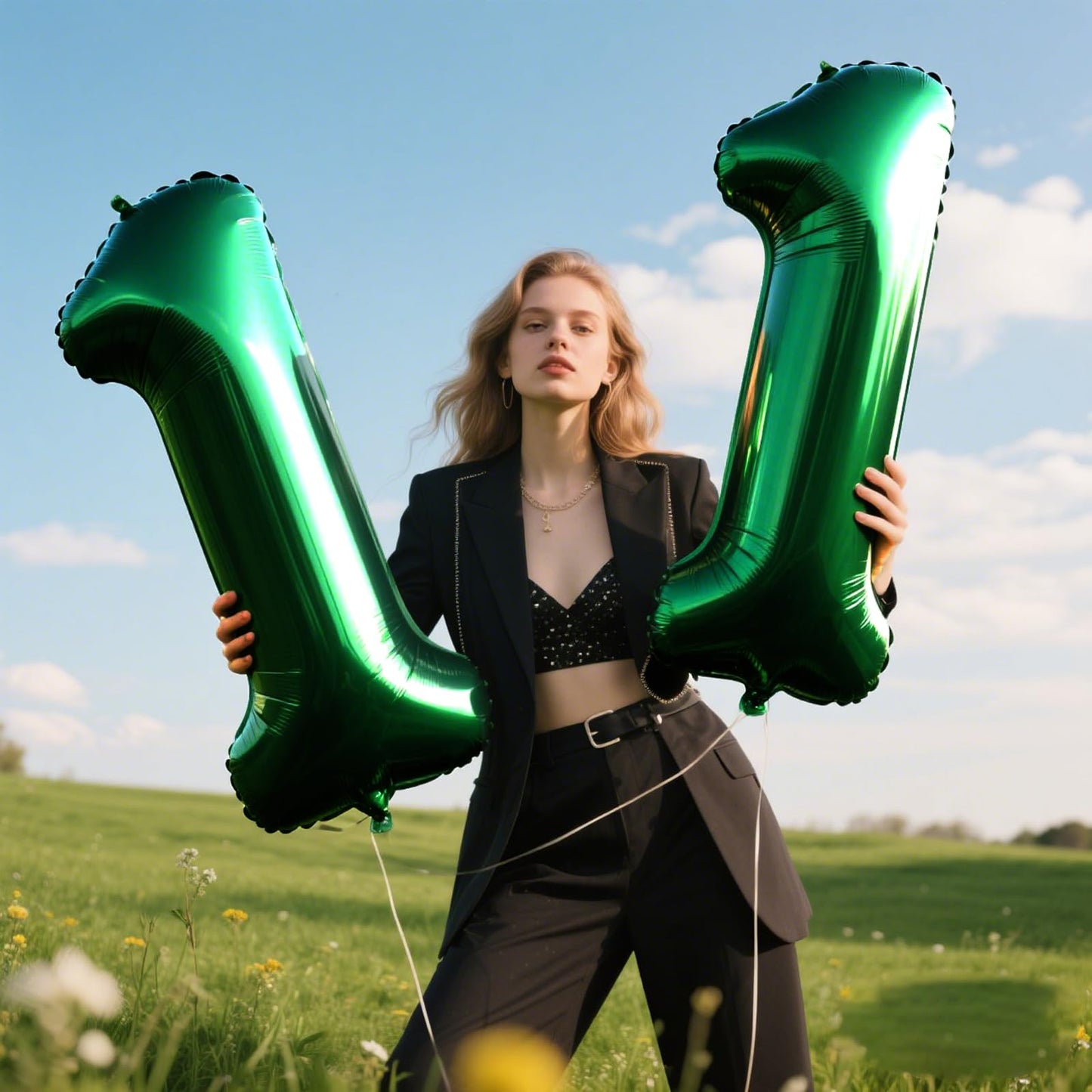 Kelfuoya 40 Inch Green Number 11 Balloon – Jumbo Mylar Foil Balloon for Birthdays, Weddings & Anniversaries