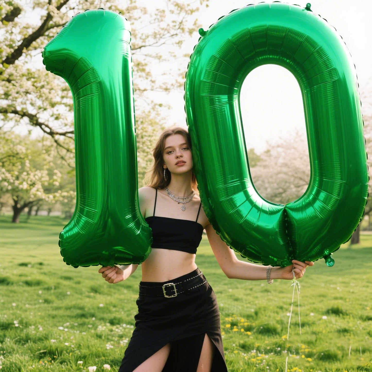 Kelfuoya 40 Inch Green Number 0 Foil Balloon – Large 0 Balloons for Birthdays, Baby Showers & Celebrations