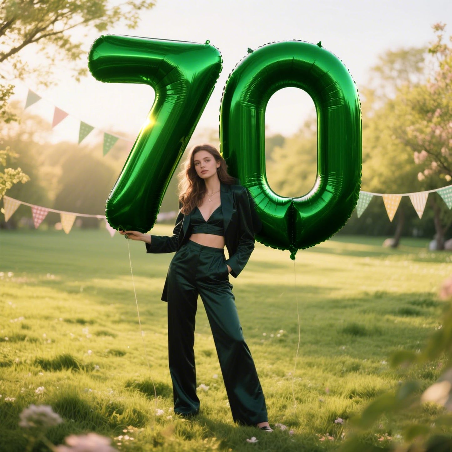 Kelfuoya 40-Inch Green 7 Number Balloon | Giant Foil Birthday & Anniversary Decor