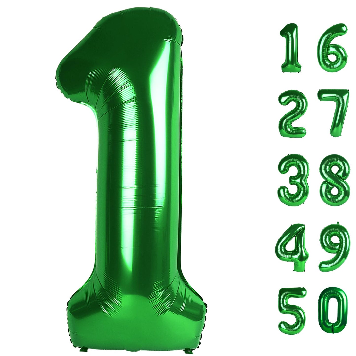 Kelfuoya 40 Inch Green Number 1 Foil Balloon – Jumbo 1st Birthday & Anniversary Decor