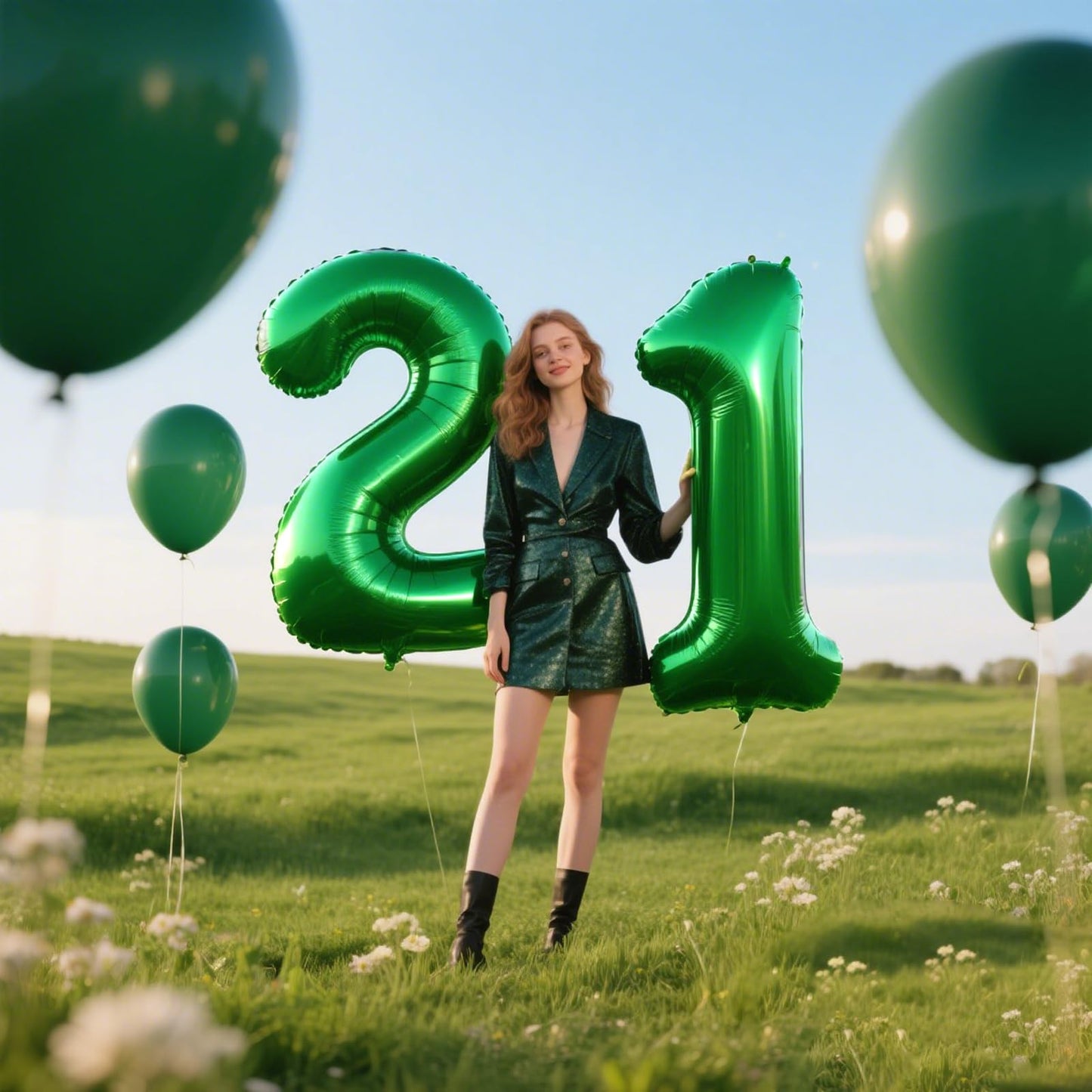 Kelfuoya 40-Inch Green Number 12 Digital Balloon – Jumbo Mylar Foil Balloon for Birthday Parties & Weddings