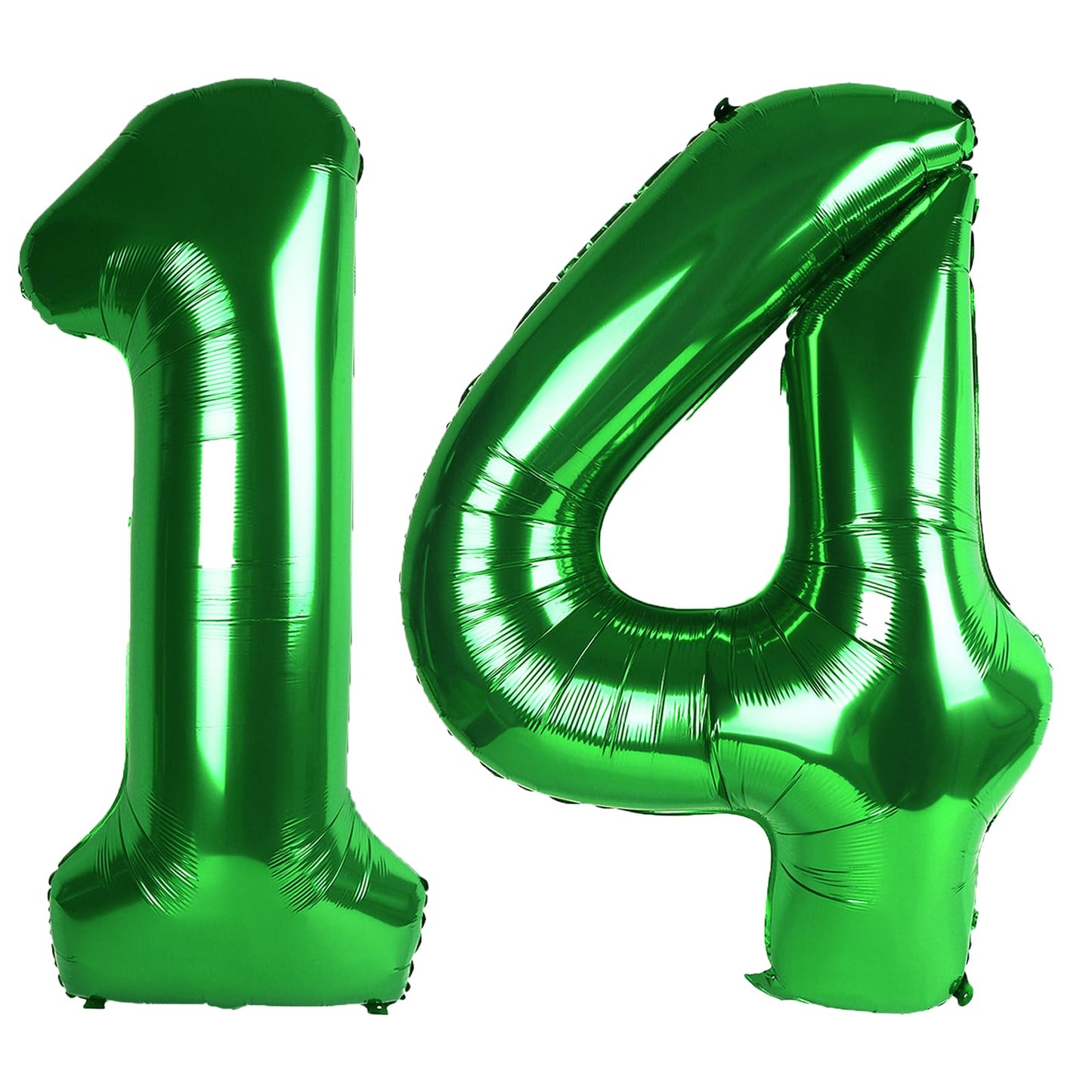 Kelfuoya 40 Inch Green Number 14 Digital Balloon | Jumbo Mylar Foil Balloon for Birthday & Anniversary Decor