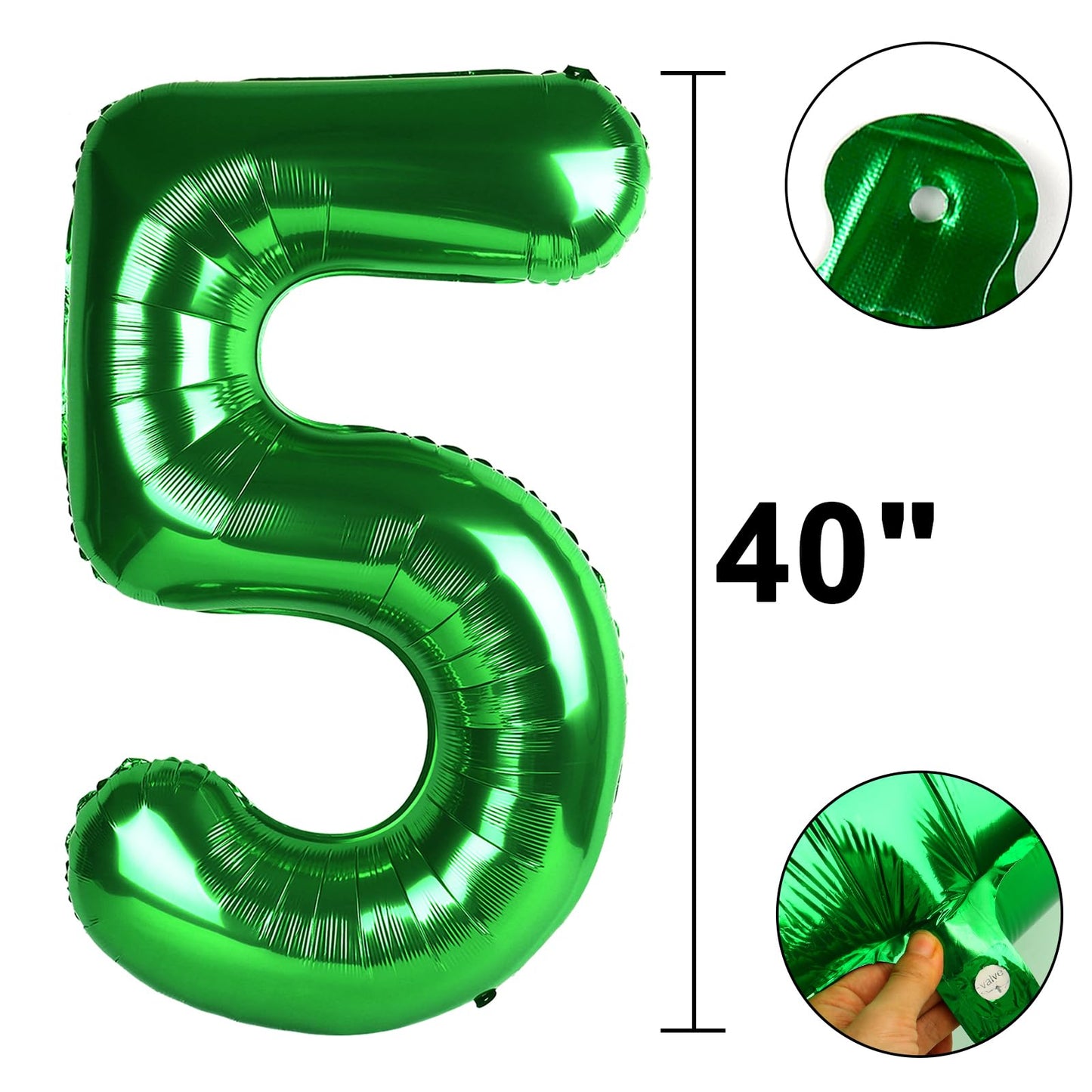 Kelfuoya 40-Inch Green Number 25 Balloon – Jumbo Mylar Foil Helium Balloon for Birthdays & Anniversaries
