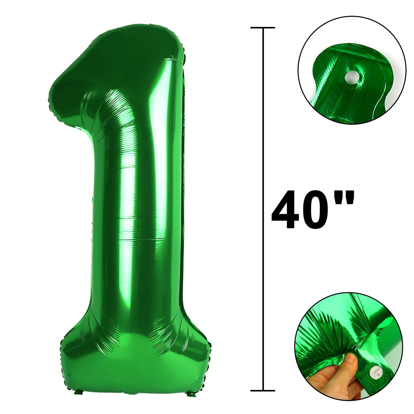 Kelfuoya 40-Inch Green Number 15 Balloon – Jumbo Mylar Foil Balloon for Birthday & Anniversary