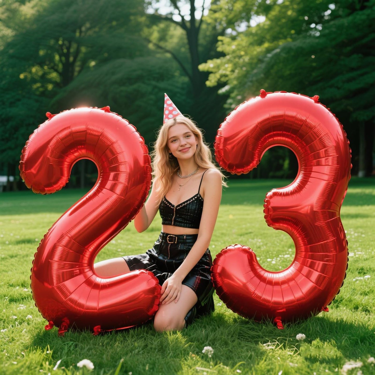 Kelfuoya Red Number 2 – 40-Inch Giant Foil Balloon for 2nd Birthday & Milestones | Digital Two Helium Balloon