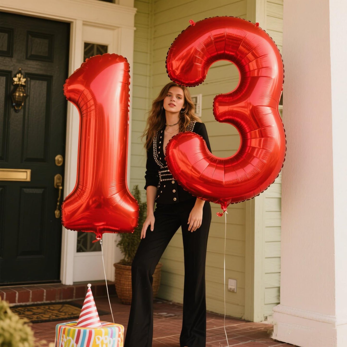 Kelfuoya Red Number 3 – 40-Inch Giant Foil Balloon for Birthdays & Milestones