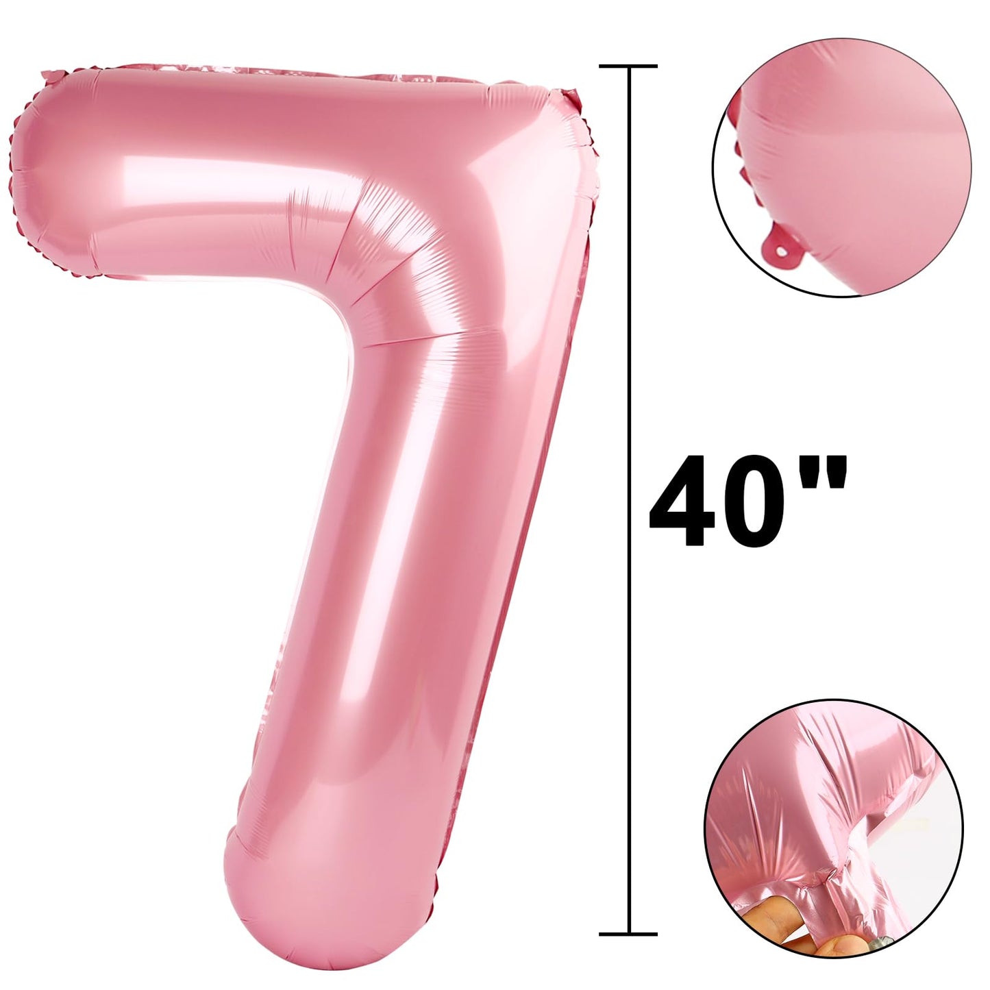 Kelfuoya 40-Inch Pearlescent Pink Number 17 Balloon – Giant 17th Birthday & Anniversary Foil Decor