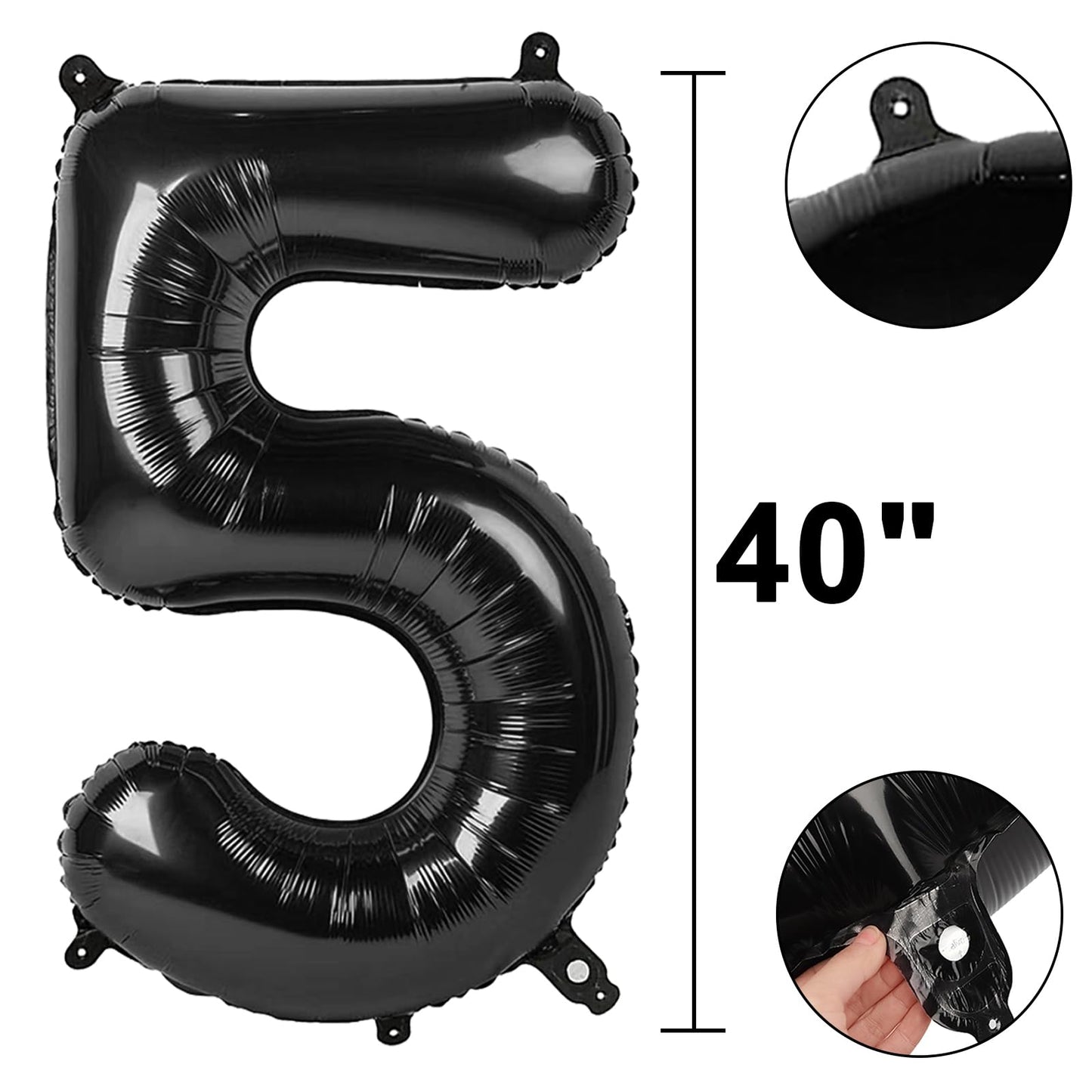 Kelfuoya 40 Inch Black Number 35 Digital Balloon – Jumbo Mylar Foil Balloon for Birthday or Anniversary