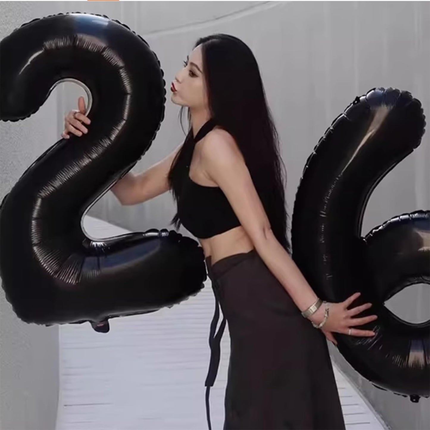 Kelfuoya 40-Inch Black Number 22 Balloon – Jumbo Mylar Digital Party Balloon