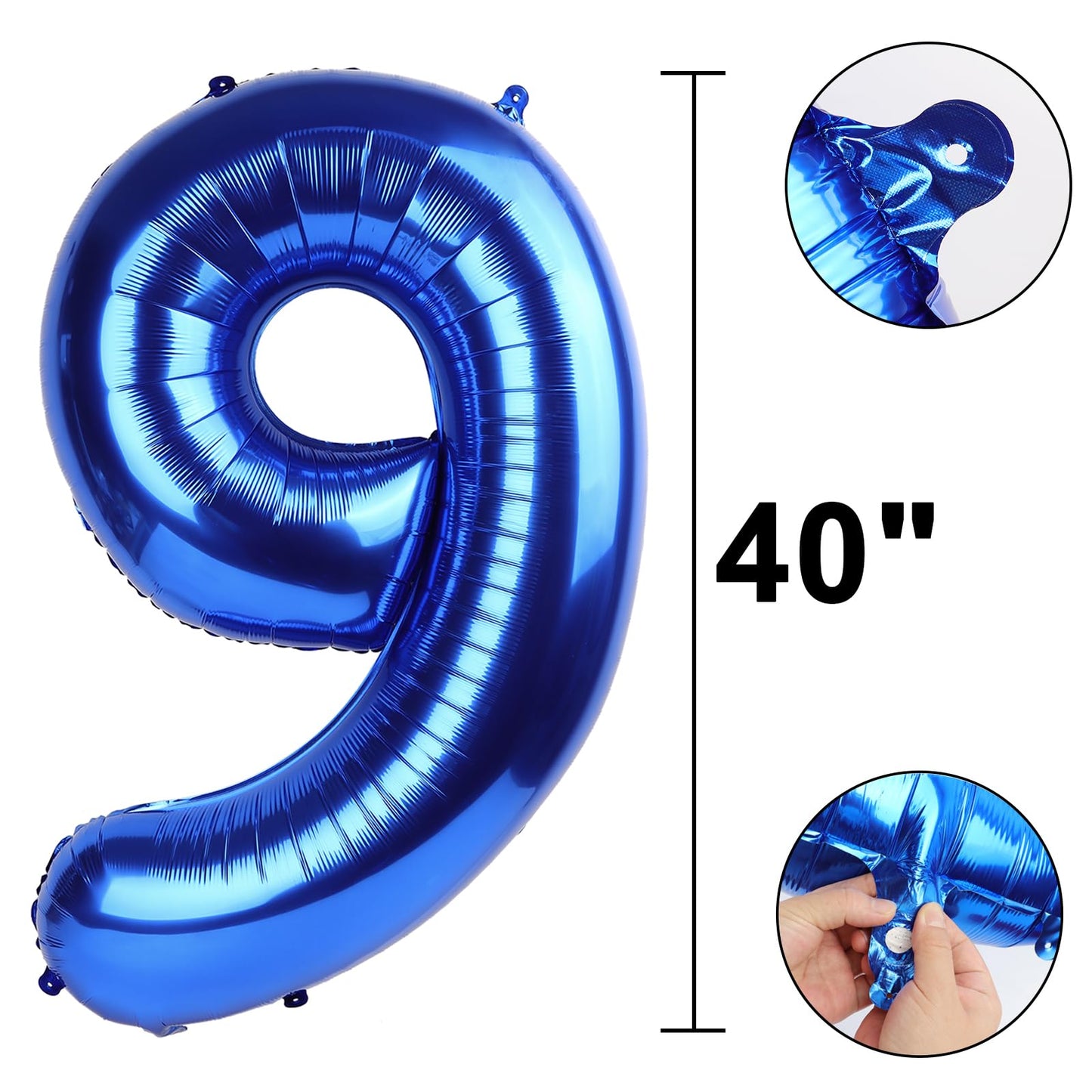 Kelfuoya 40-Inch Navy Blue Number 90 Balloon – Jumbo Mylar Foil Balloon for Birthday & Anniversary Decor